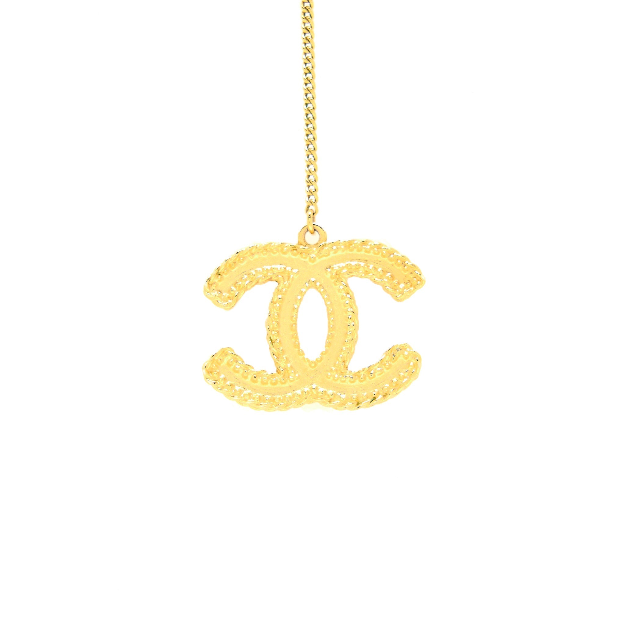 CHANEL CC LOGO EARRINGS BRIGHT GOLD TONE