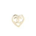 CHANEL 22C HEART WITH CC LOGO BROOCH LIGHT GOLD TONE