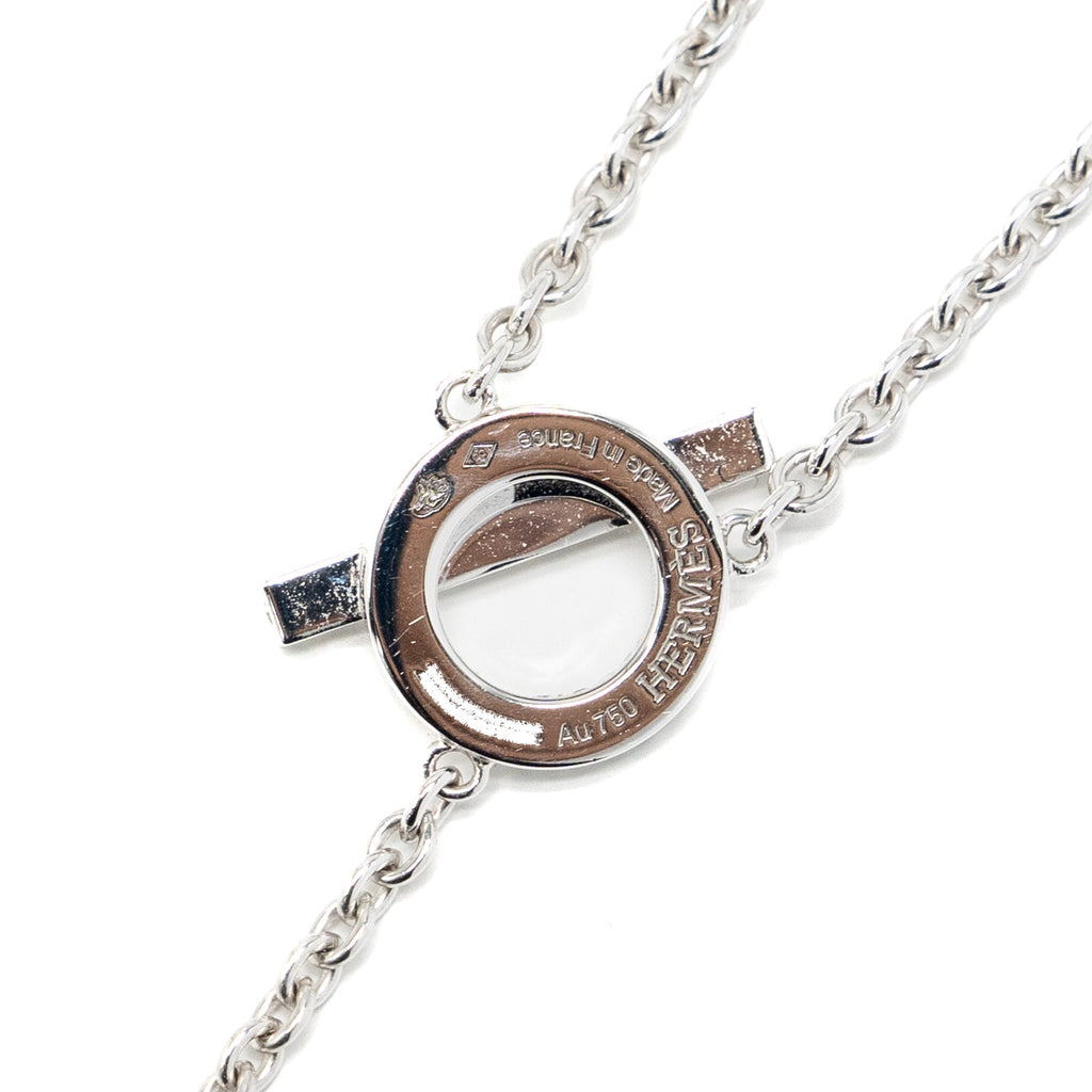HERMES LARIAT FINESSE NECKLACE WHITE GOLD DIAMONDS