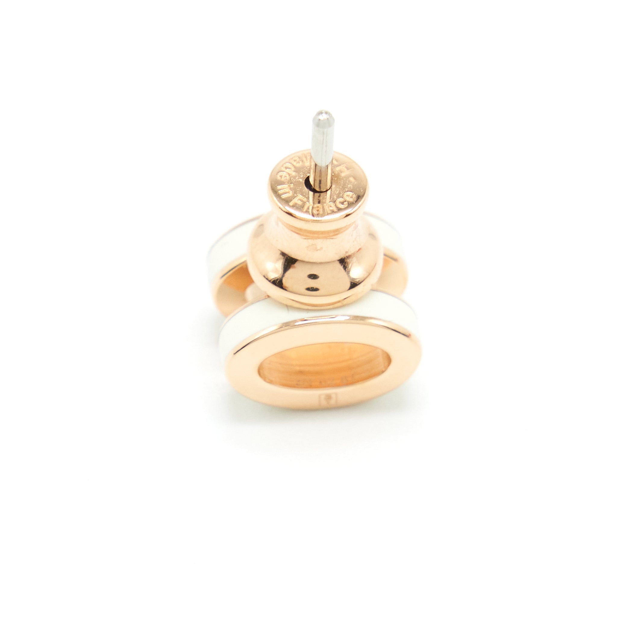 HERMES MINI POP H EARRINGS BLANC RGHW