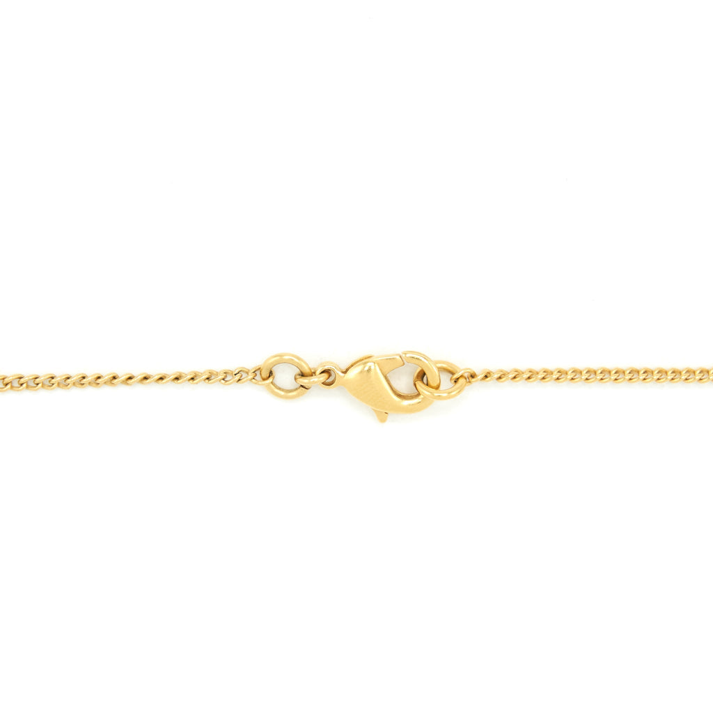 CHANEL CC LOGO PENDANT NECKLACE BRIGHT GOLD TONE