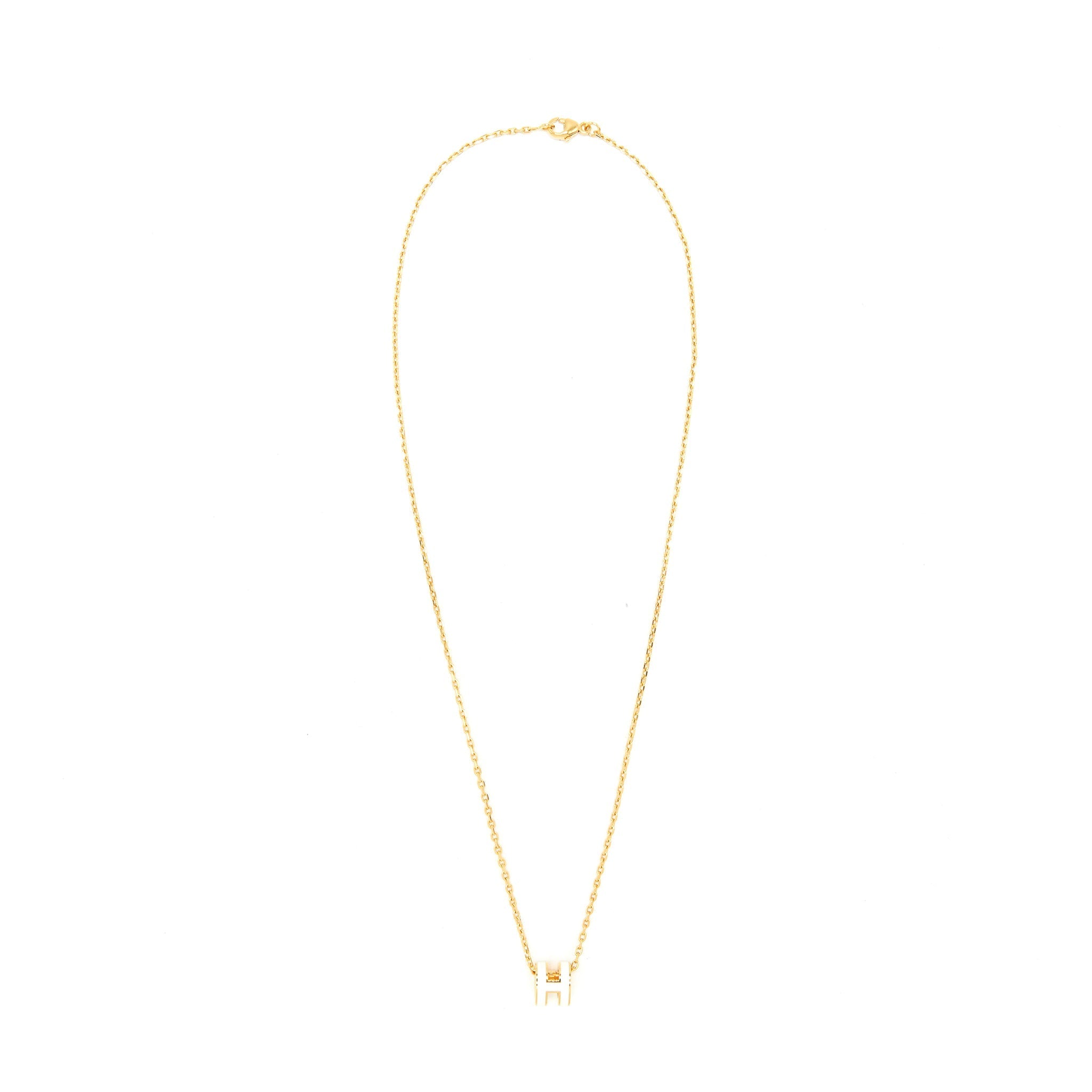 HERMES MINI POP H PENDANT BLANC GHW