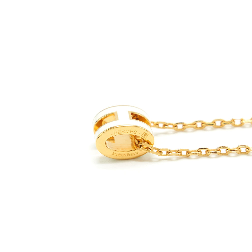HERMES MINI POP H PENDANT BLANC GHW