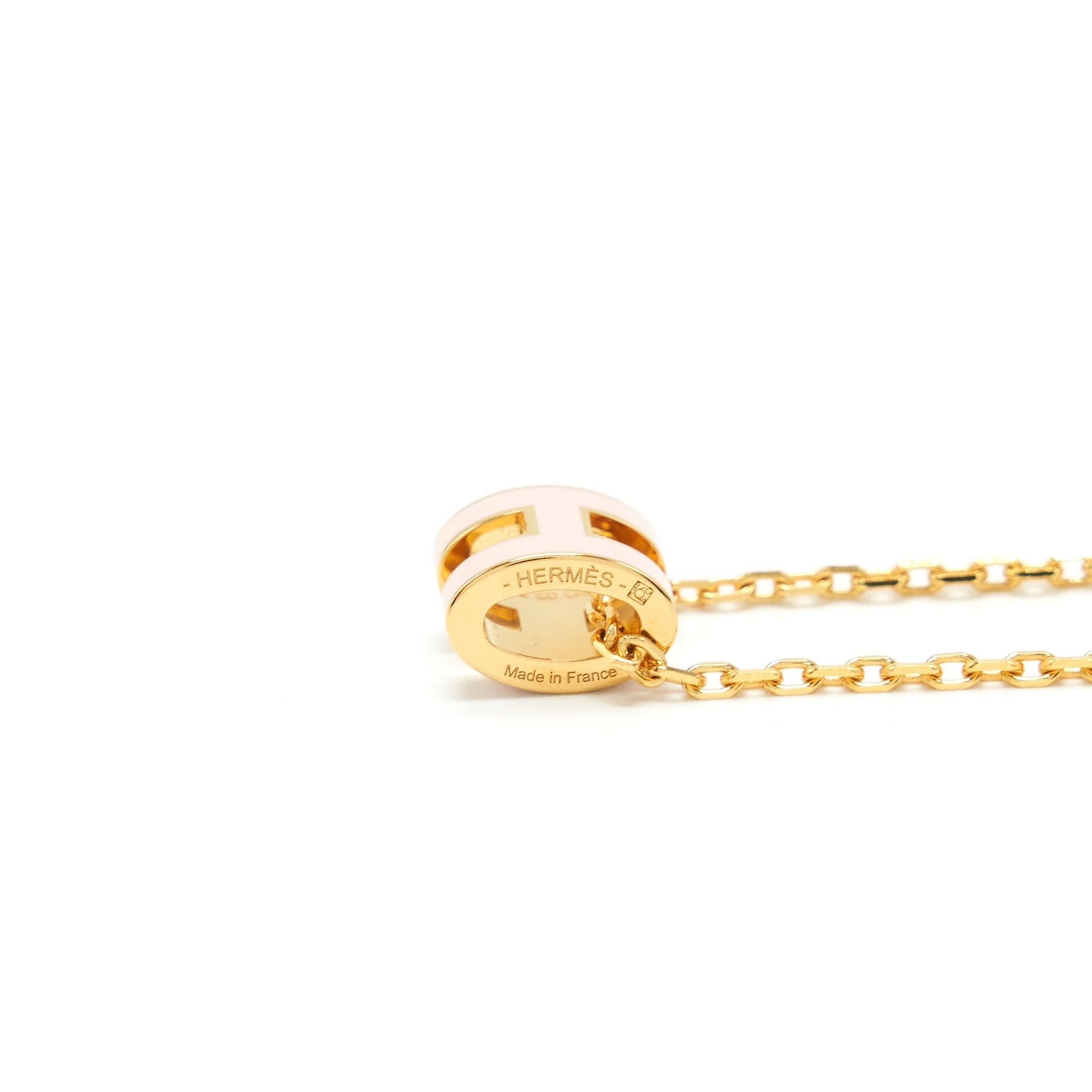 HERMES MINI POP H PENDANT ROSE DRAGEE GHW