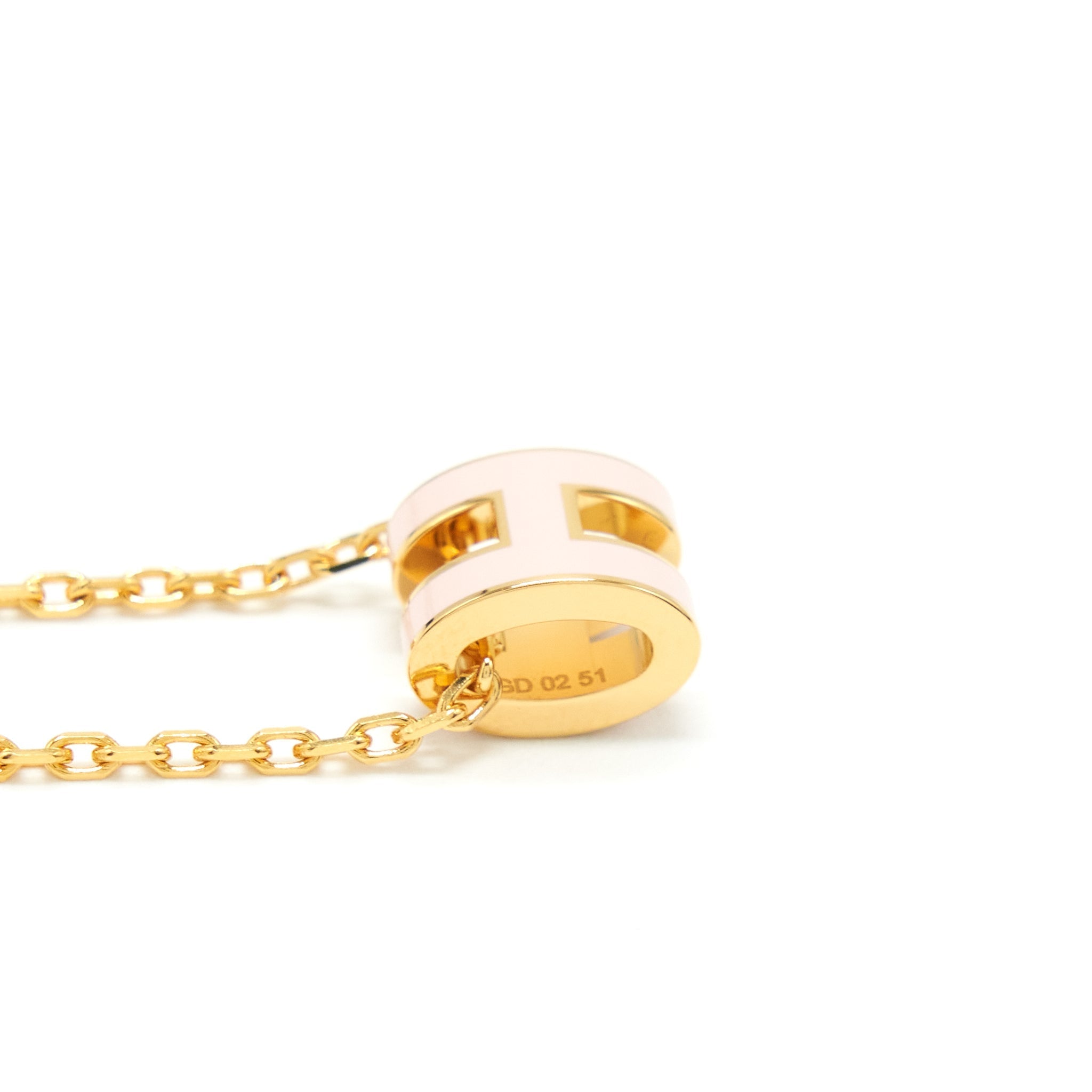 HERMES MINI POP H PENDANT ROSE DRAGEE GHW