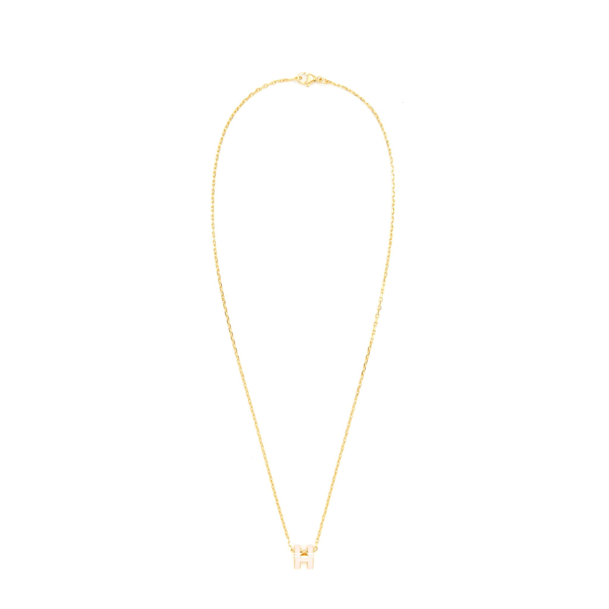 HERMES MINI POP H PENDANT ROSE DRAGEE GHW