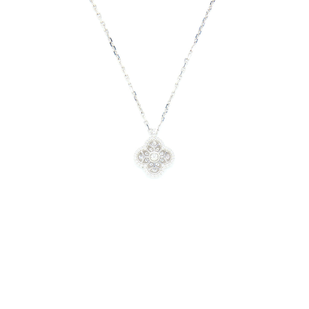 VAN CLEEF & ARPELS SWEET ALHAMBRA PENDANT WHITE GOLD DIAMONDS