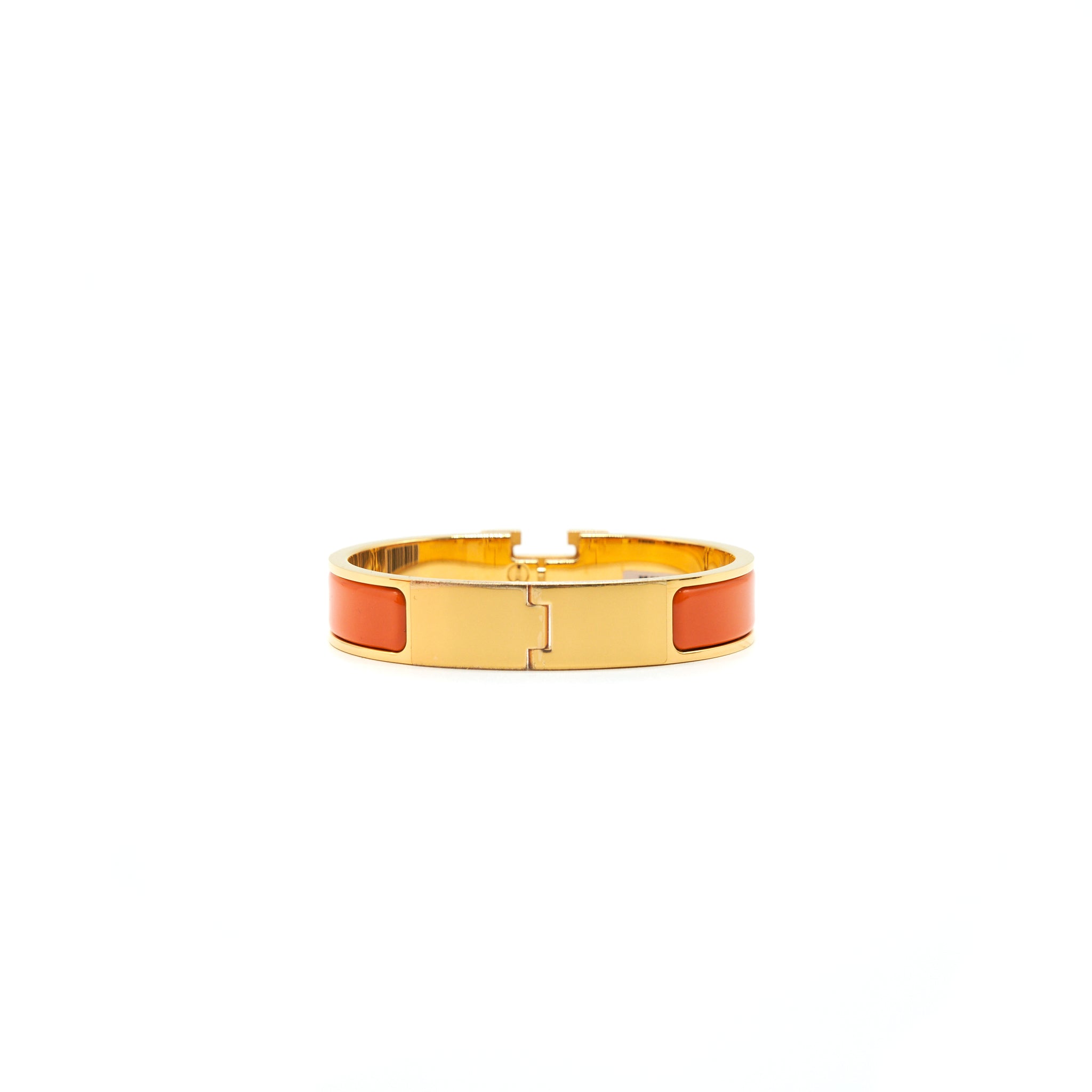 HERMES CLIC H BRACELET ORANGE WITH GHW SZE PM