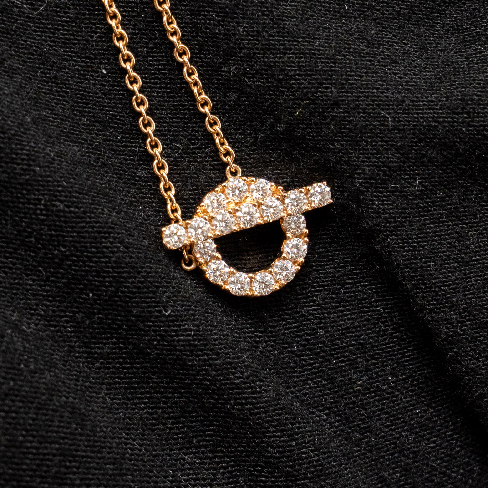 HERMES FINESSE PENDANT ROSE GOLD WITH DIAMONDS