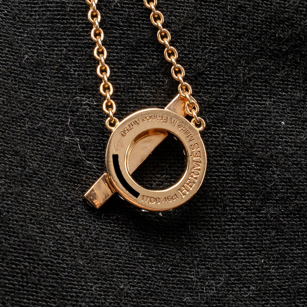 HERMES FINESSE PENDANT ROSE GOLD WITH DIAMONDS