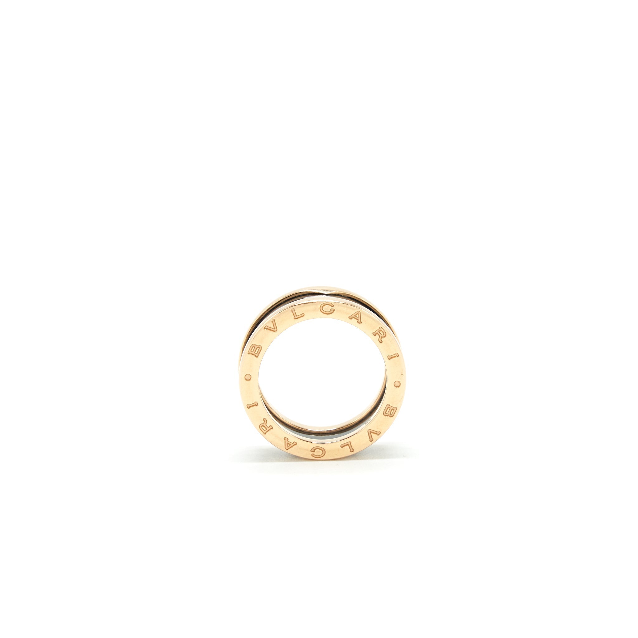 BVLGARI B.ZERO TWO BAND RING ROSE GOLD WITH CERAMIC
