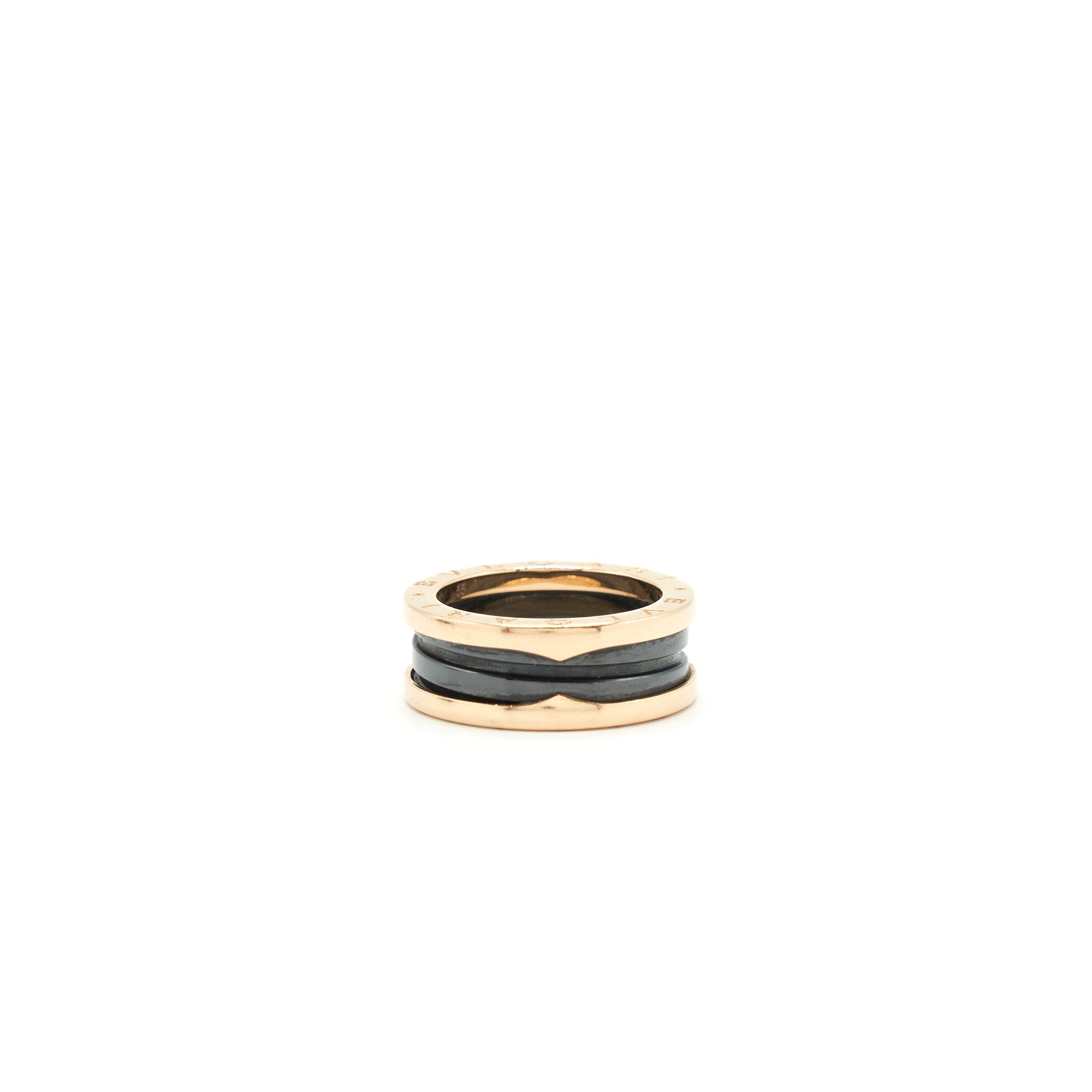 BVLGARI B.ZERO TWO BAND RING ROSE GOLD WITH CERAMIC