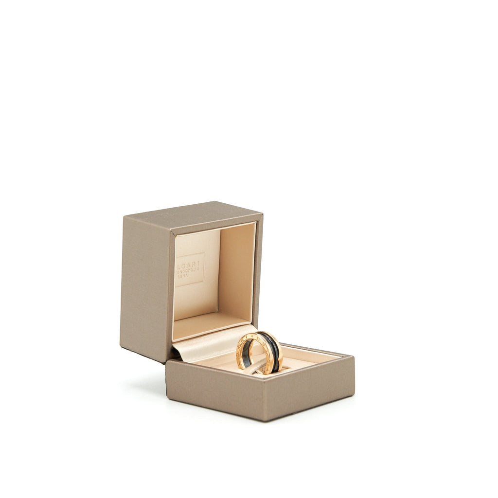 BVLGARI B.ZERO TWO BAND RING ROSE GOLD WITH CERAMIC