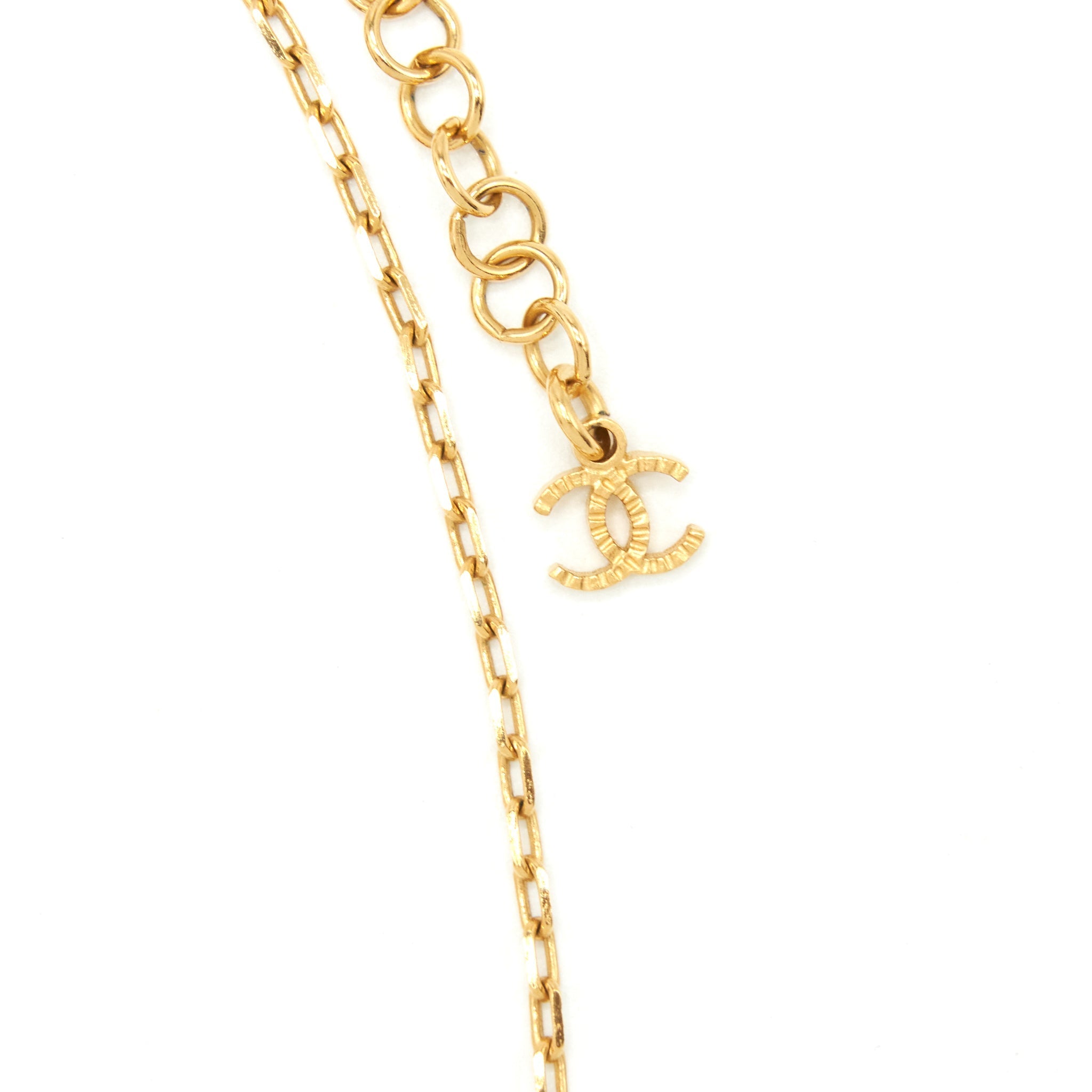 CHANEL LOGO LETTERING CHAIN NECKLACE/CHOKER GHW