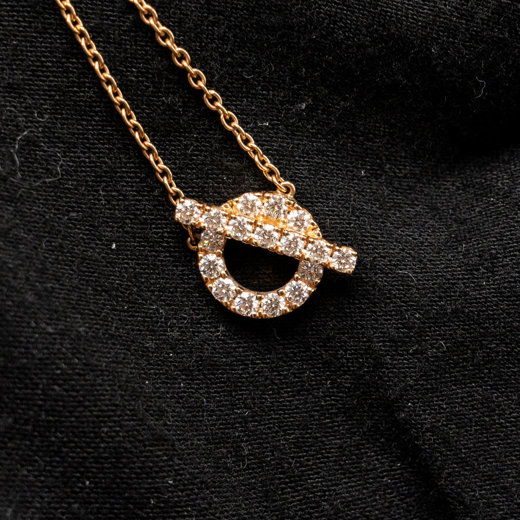 HERMES FINESSE PENDANT ROSE GOLD, DIAMONDS