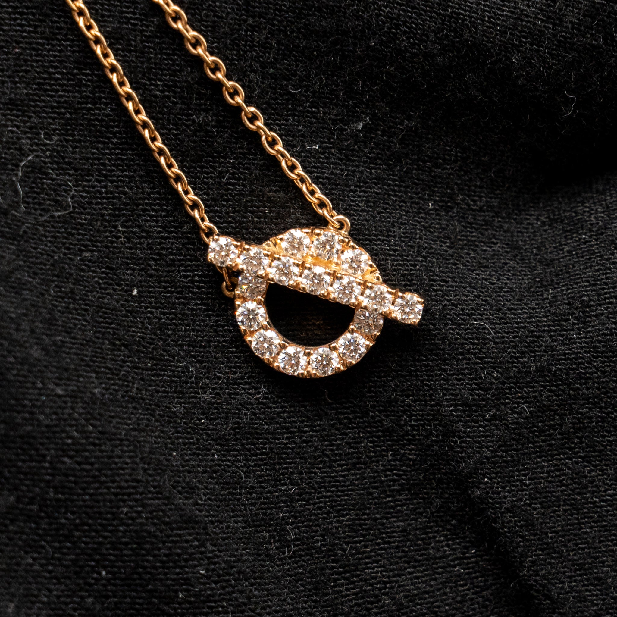 HERMES FINESSE PENDANT ROSE GOLD, DIAMONDS