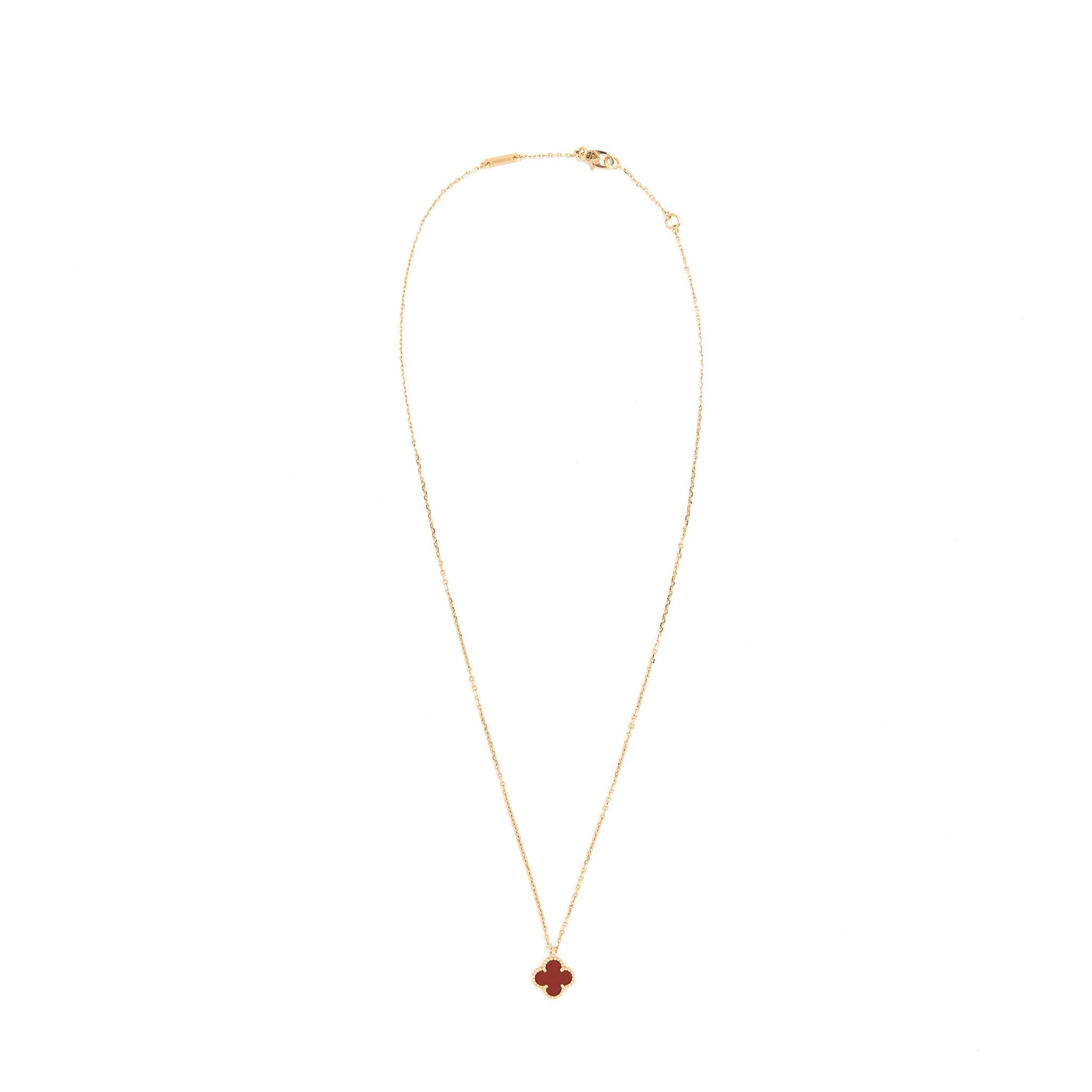 VAN CLEEF AND ARIEL’S SWEET ALHAMBRA PENDANT ROSE GOLD WITH CARNELIAN