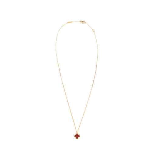 VAN CLEEF AND ARIEL’S SWEET ALHAMBRA PENDANT ROSE GOLD WITH CARNELIAN
