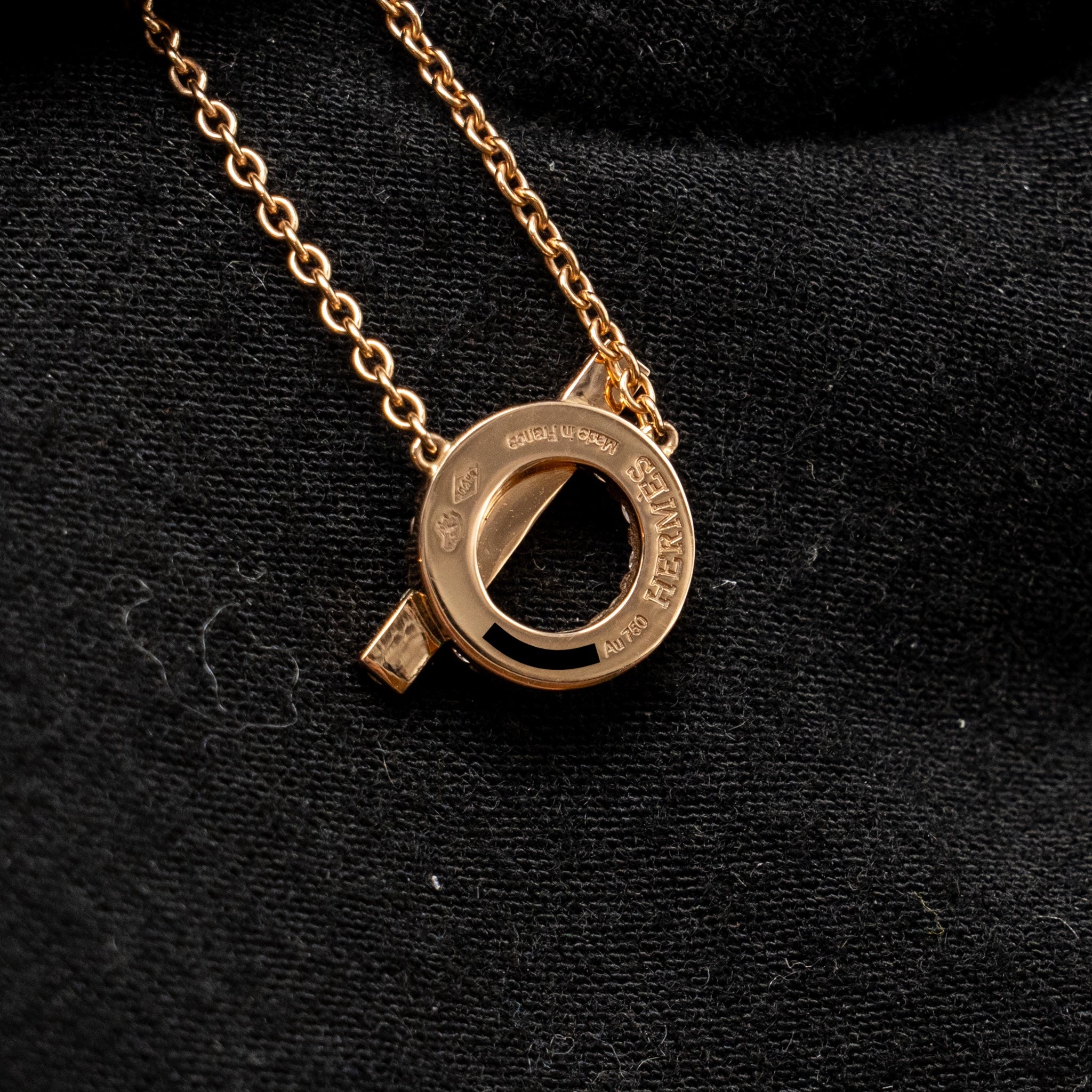 HERMES FINESSE PENDANT ROSE GOLD, DIAMONDS