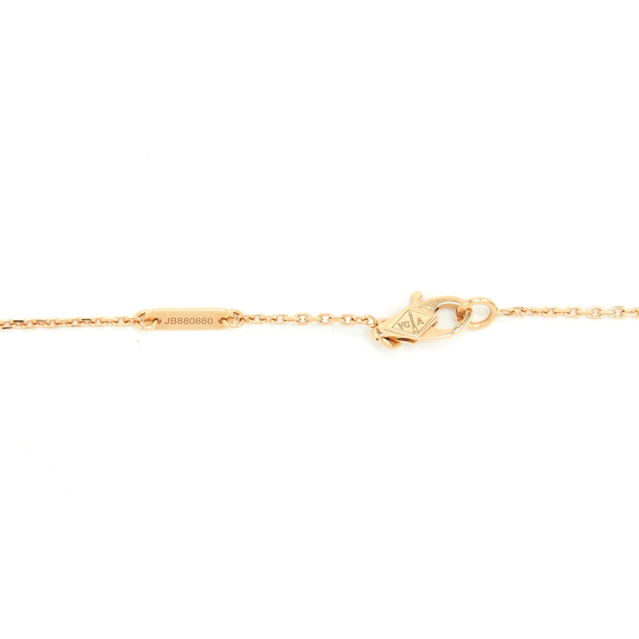VAN CLEEF AND ARIEL’S SWEET ALHAMBRA PENDANT ROSE GOLD WITH CARNELIAN