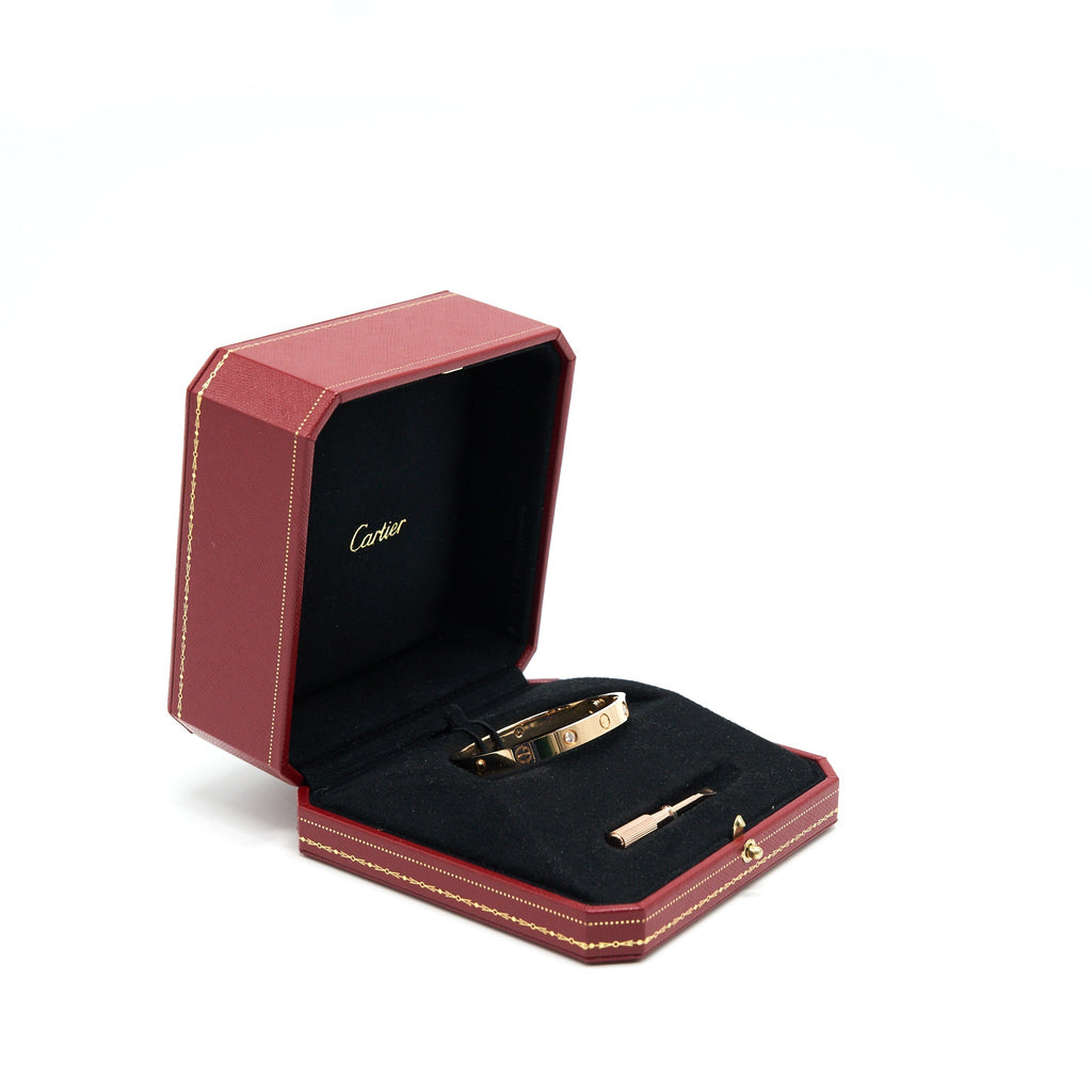 CARTIER LOVE BRACELET ROSE GOLD 4 DIAMONDS