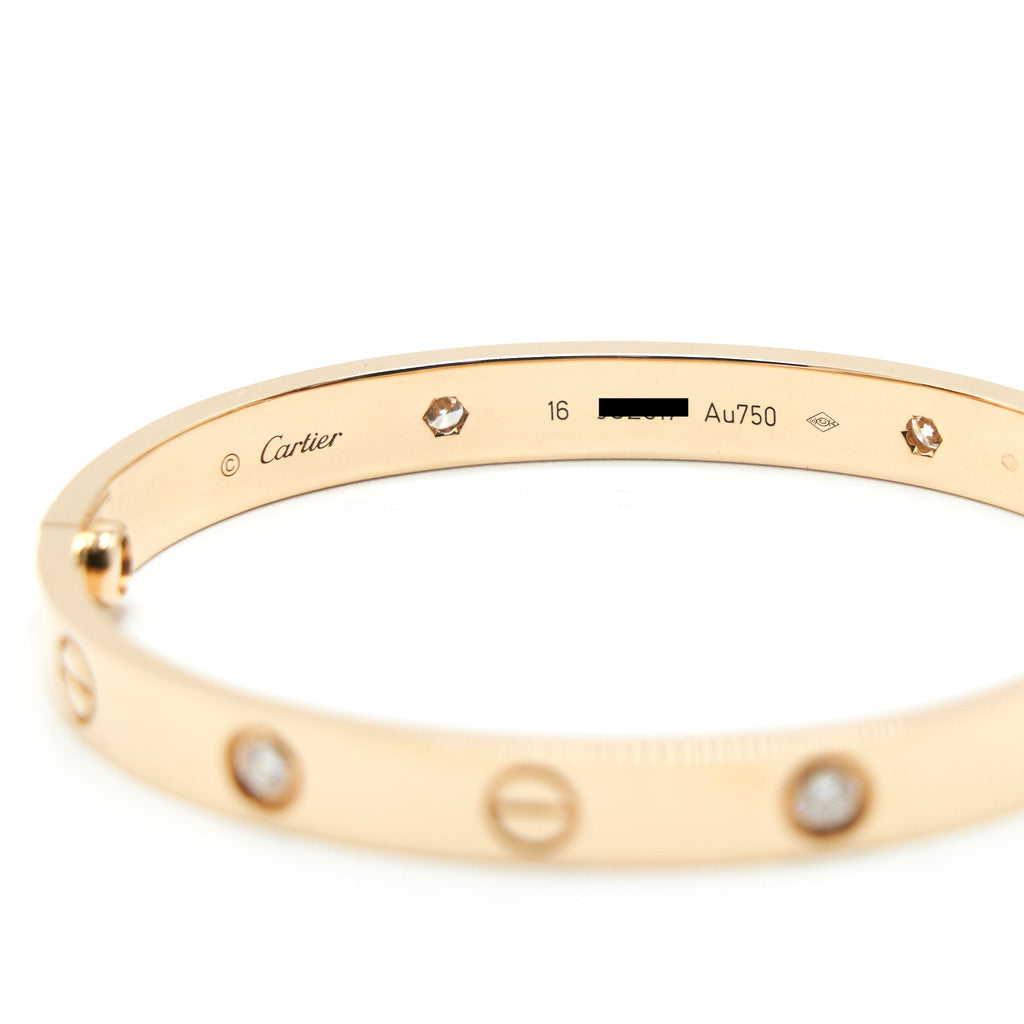 CARTIER LOVE BRACELET ROSE GOLD 4 DIAMONDS