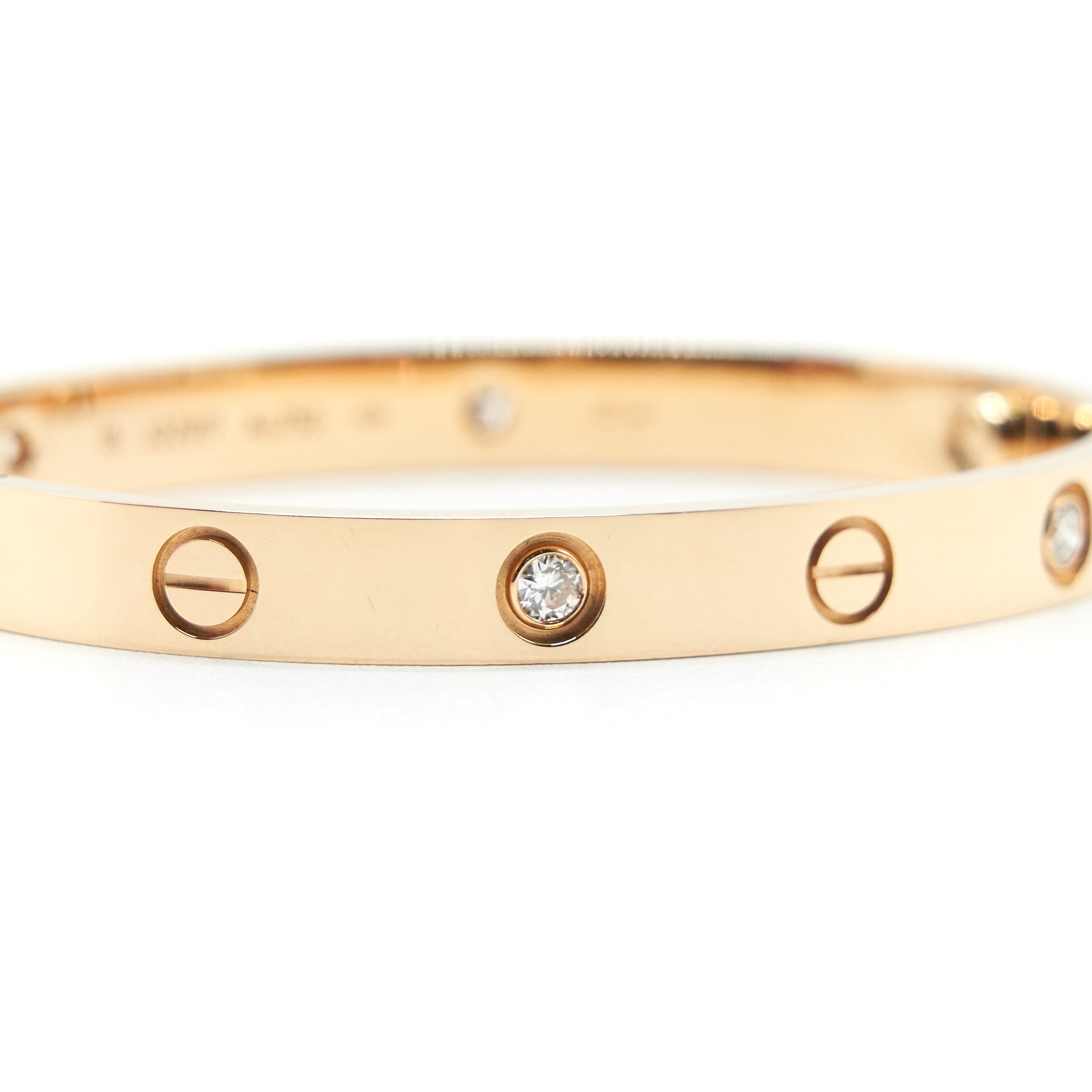 CARTIER LOVE BRACELET ROSE GOLD 4 DIAMONDS