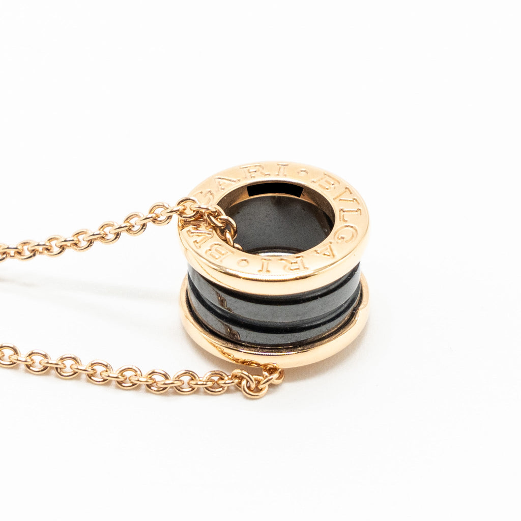 BVLGARI B.ZERO NECKLACE BLACK CERAMIC / 18K ROSE GOLD