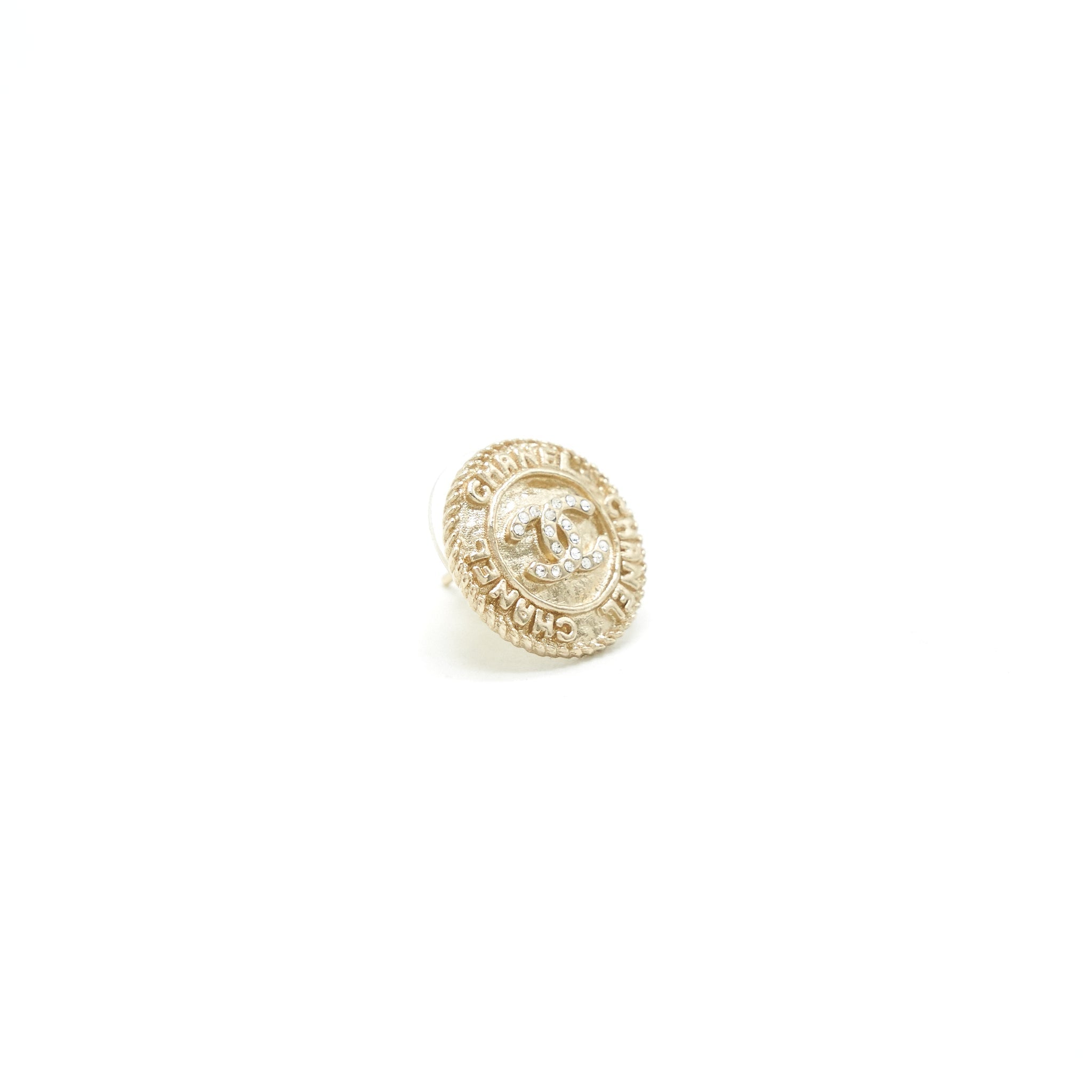 CHANEL ROUND CC EARING LIGHT GOLD