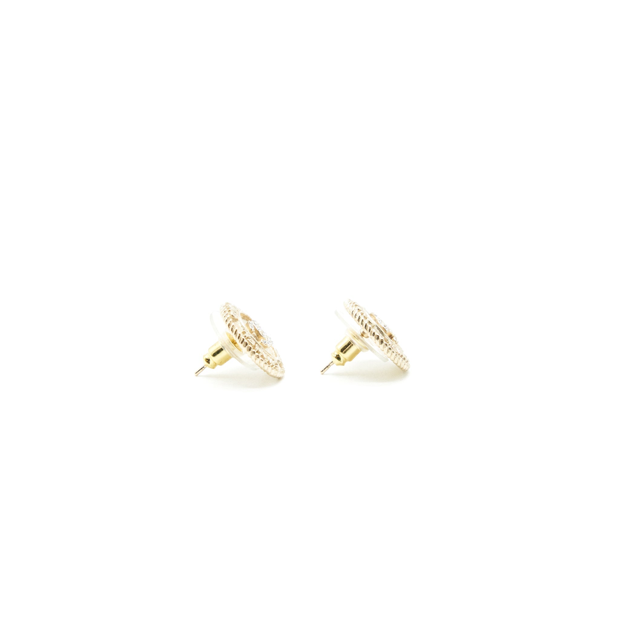 CHANEL ROUND CC EARING LIGHT GOLD