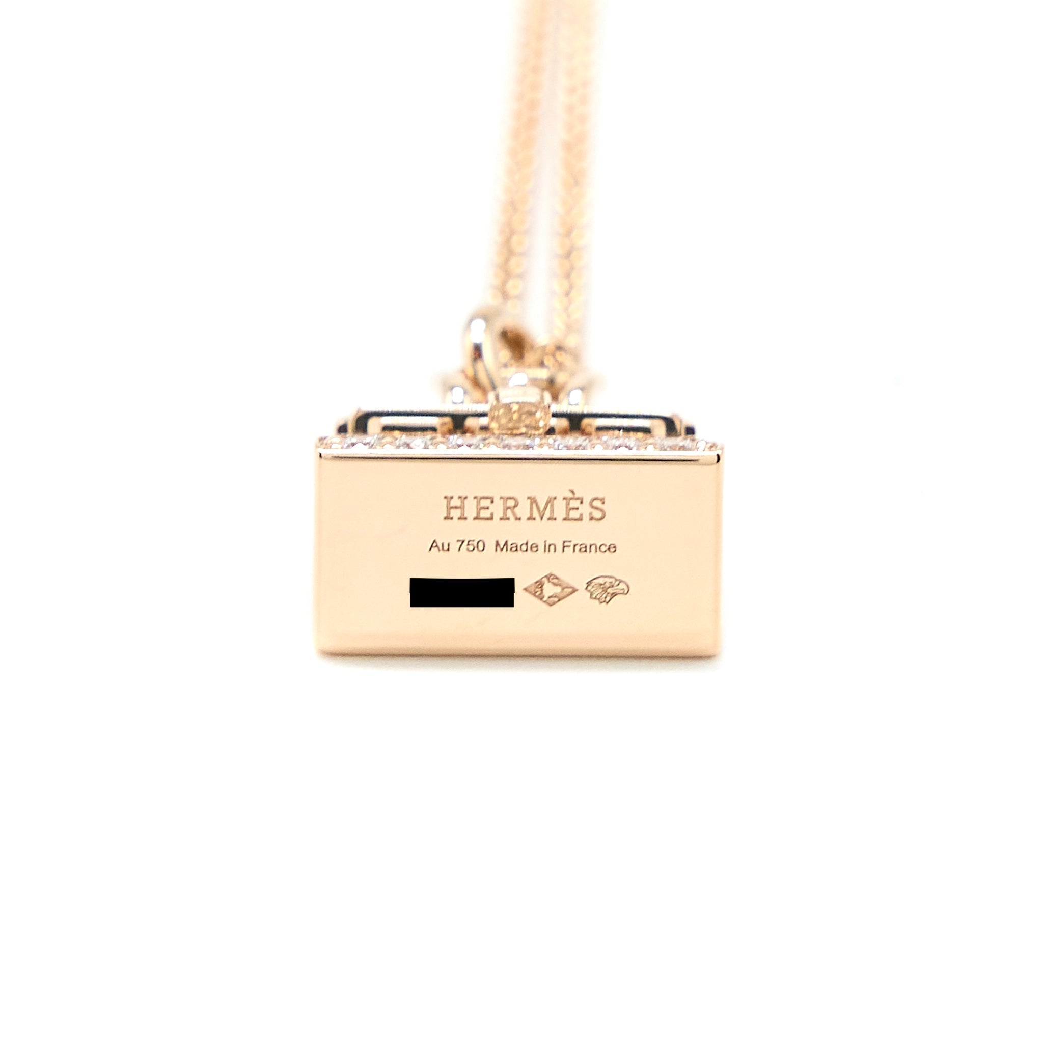 HERMES AMULETTES BIRKIN PENDANT ROSE GOLD WITH DIAMONDS