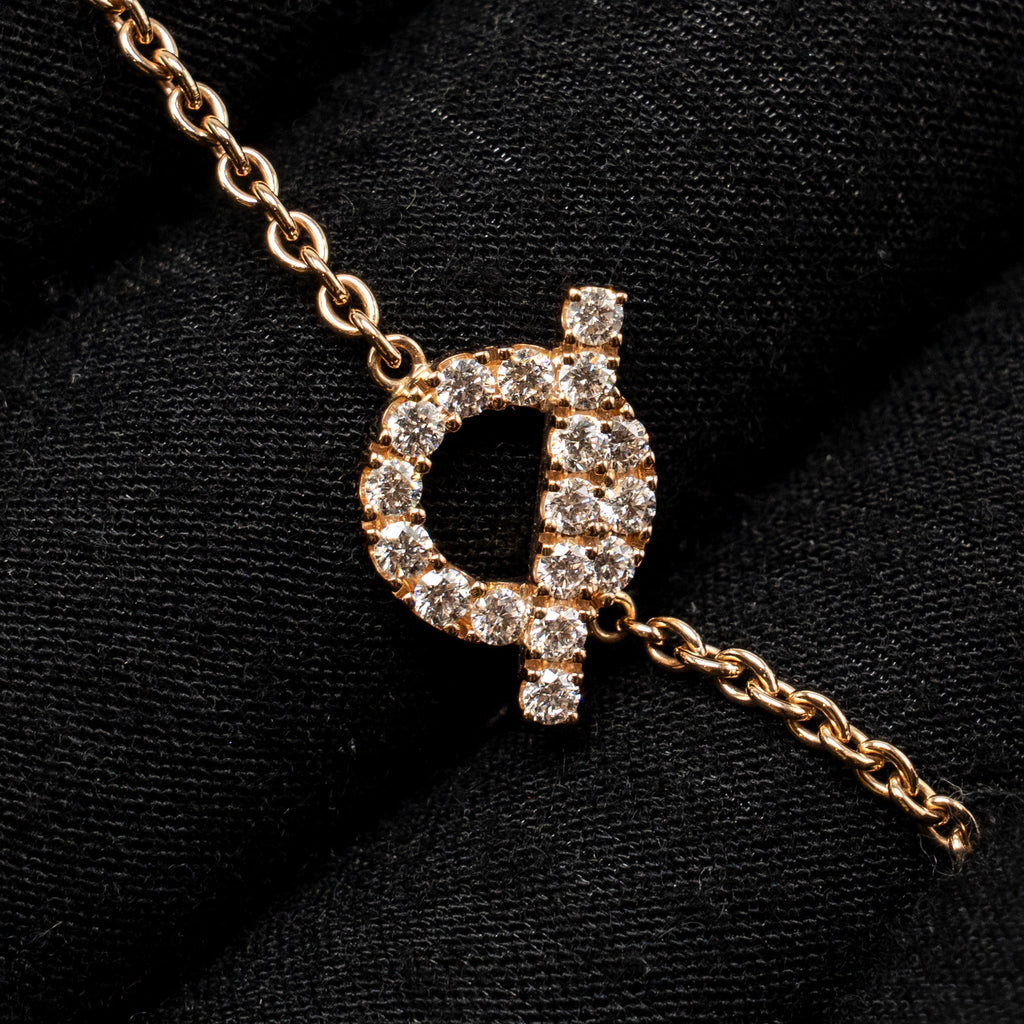 HERMES FINESSE BRACELET ROSE GOLD, DIAMONDS