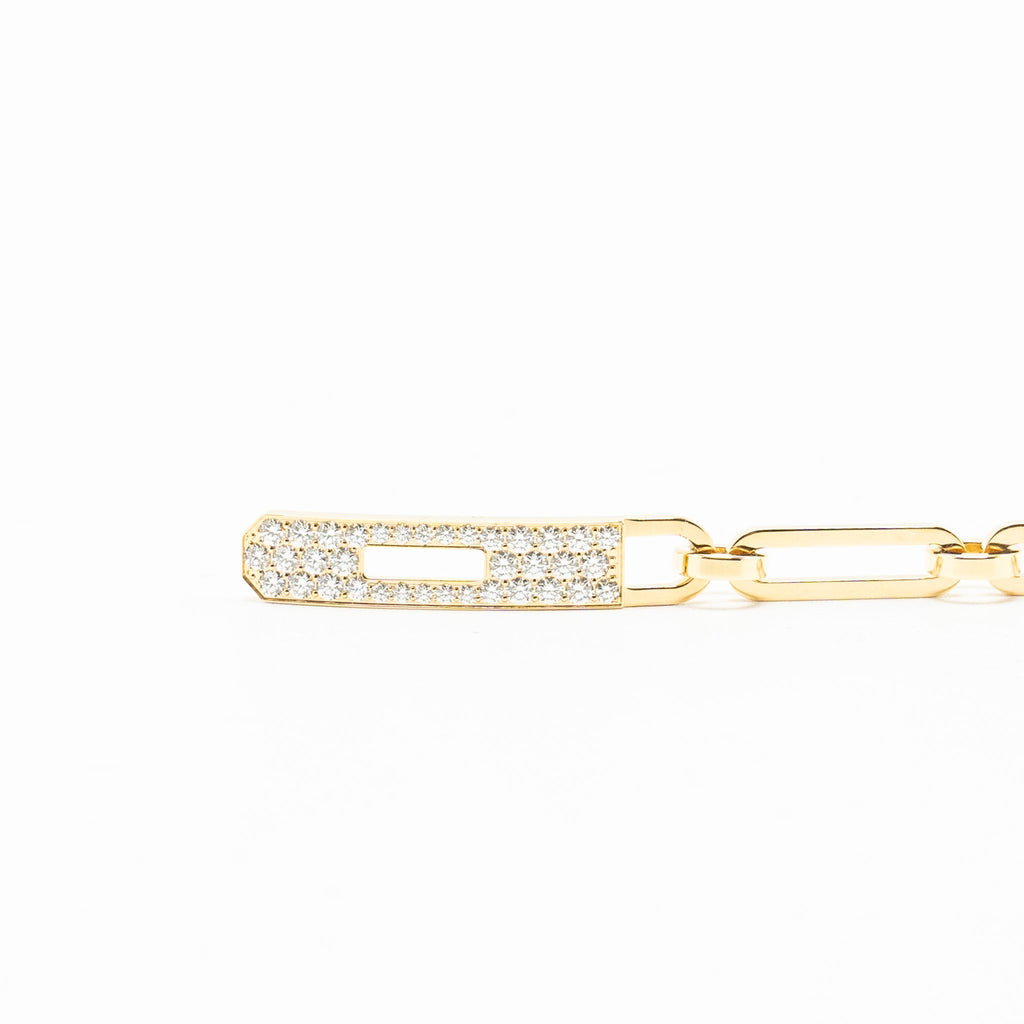HERMES KELLY CHAINE BRACELET YELLOW GOLD/DIAMONDS