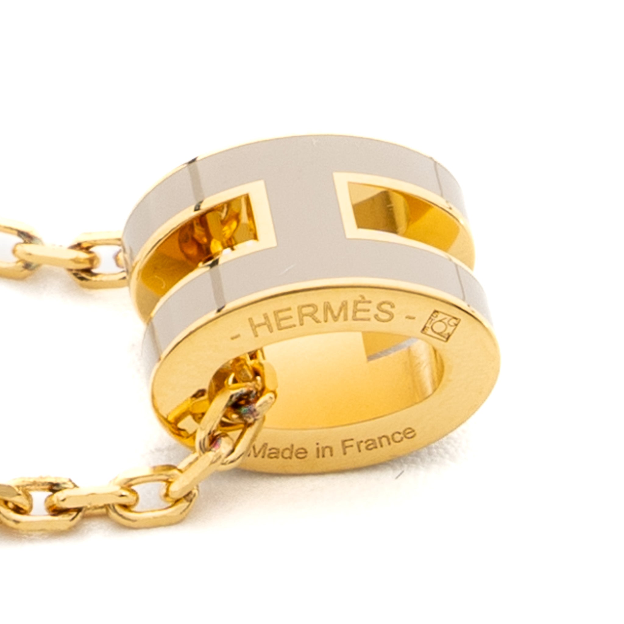 HERMES MINI POP H PENDANT MARRON GLACE GHW