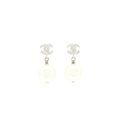 CHANEL PEARL DROP CRYSTAL EARRINGS