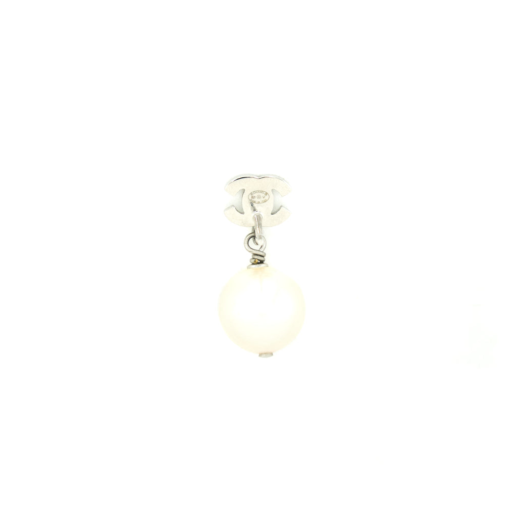 CHANEL PEARL DROP CRYSTAL EARRINGS