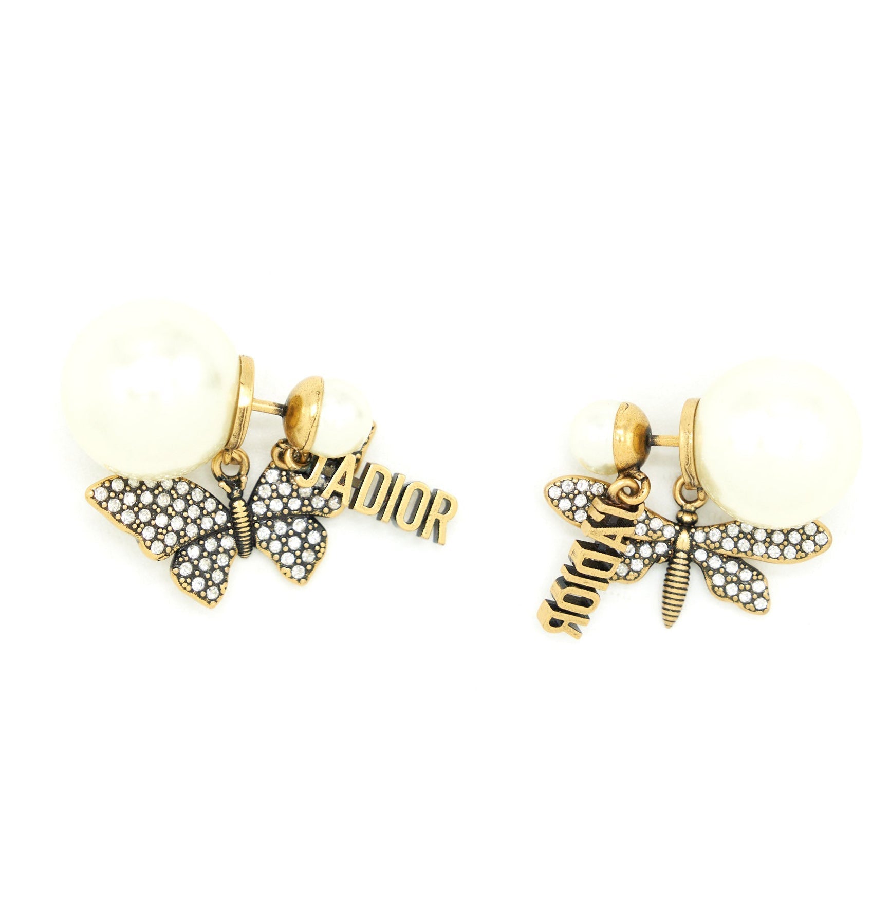 DIOR DRAGONFLY/ BUTTERFLY PEARL EARRINGS