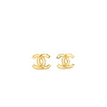 CHANEL LOGO STUD EARRINGS GHW
