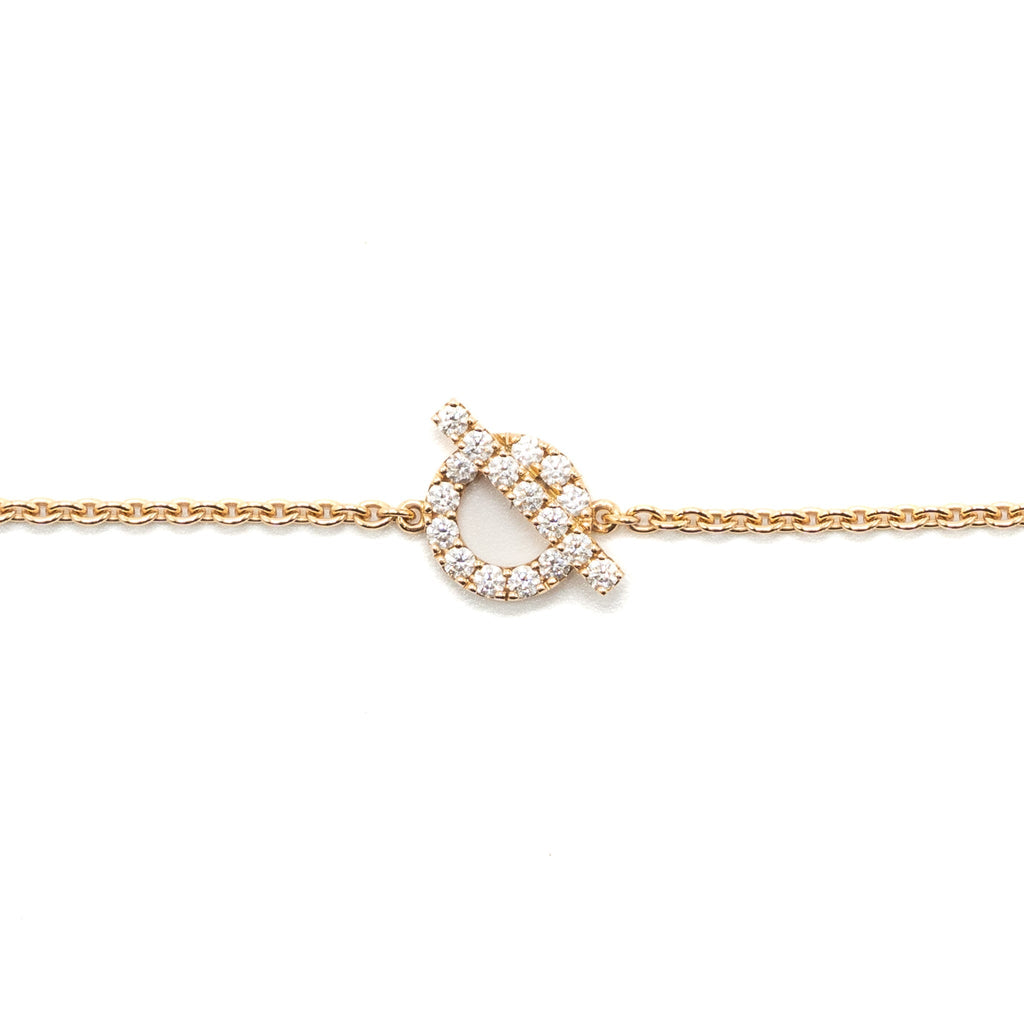 HERMES FINESSE BRACELET ROSE GOLD WITH DIAMONDS