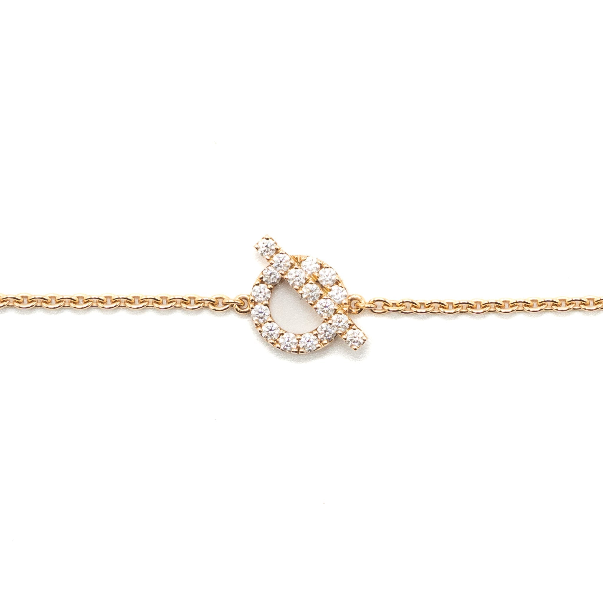 HERMES FINESSE BRACELET ROSE GOLD WITH DIAMONDS