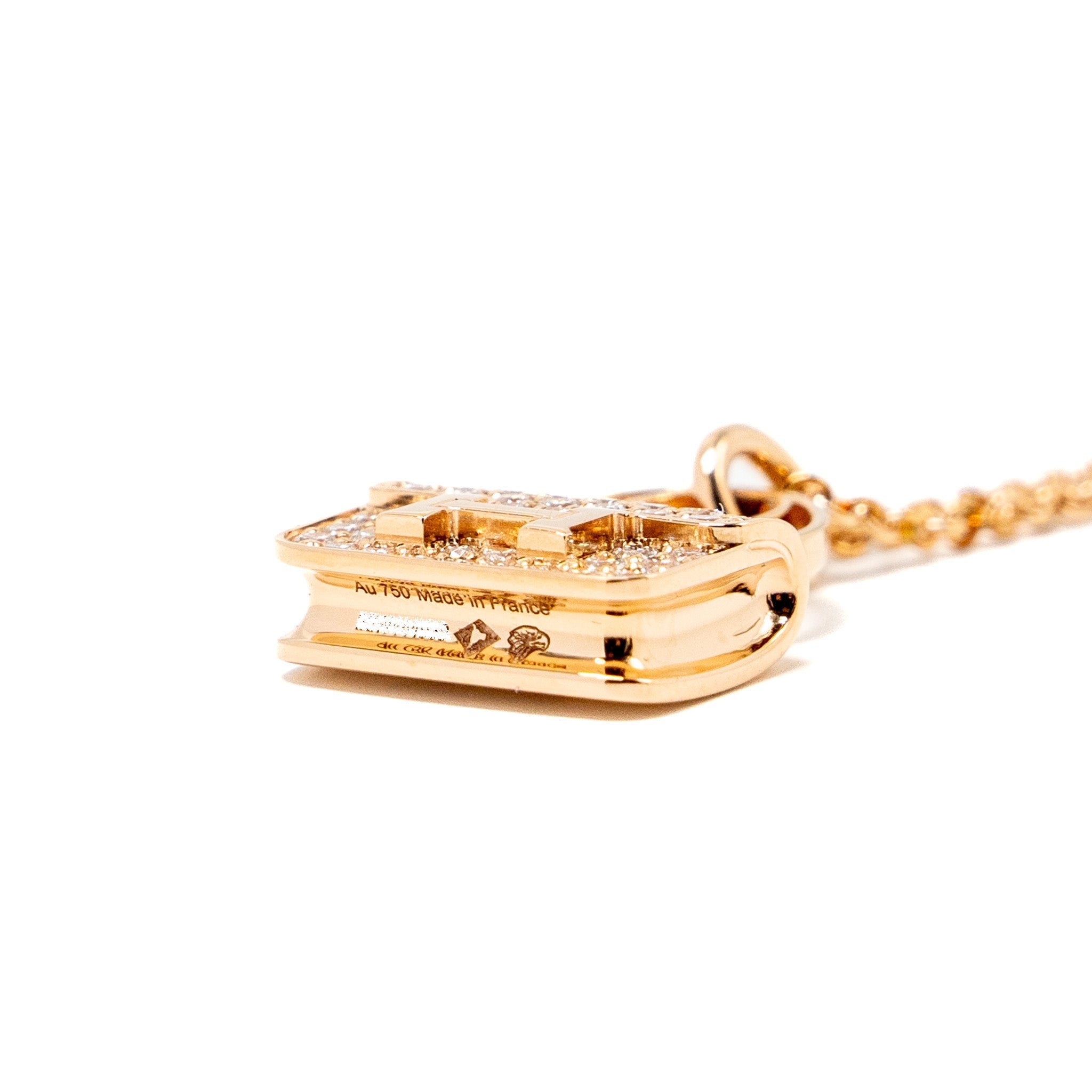 HERMES AMULETTE CONSTANCE PENDANT ROSE GOLD / DIAMONDS