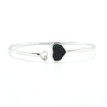 CHOPARD HAPPY HEARTS BANGLE ETHICAL WHITE GOLD WITH DIAMOND AND ONYX