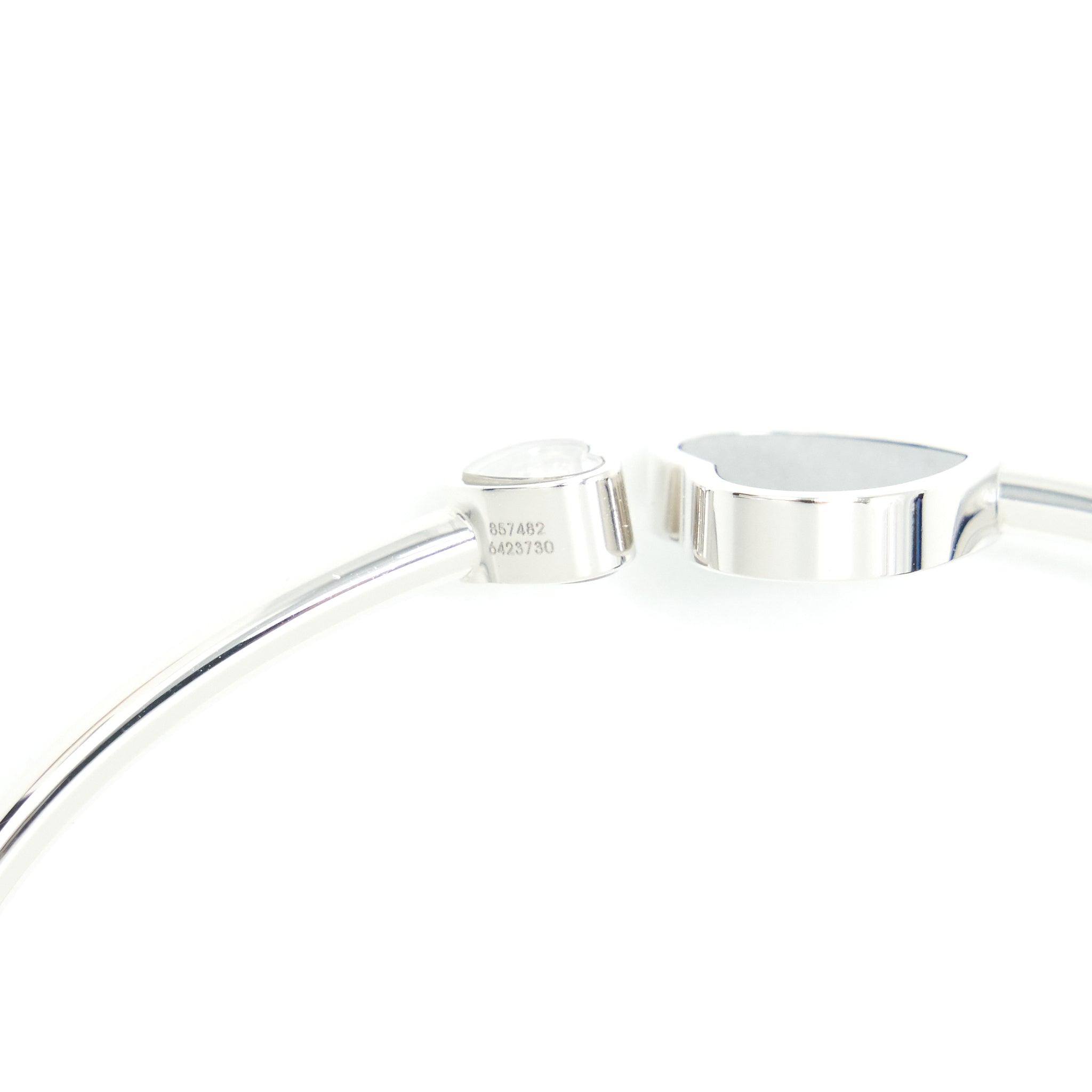 CHOPARD HAPPY HEARTS BANGLE ETHICAL WHITE GOLD WITH DIAMOND AND ONYX