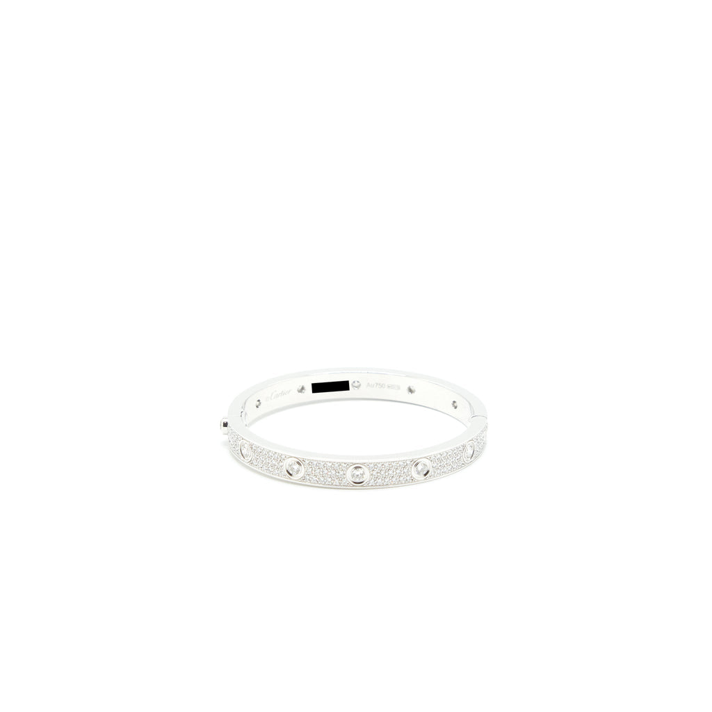 CARTIER LOVE BRACELET, DIAMOND PAVED WHITE GOLD WITH DIAMONDS