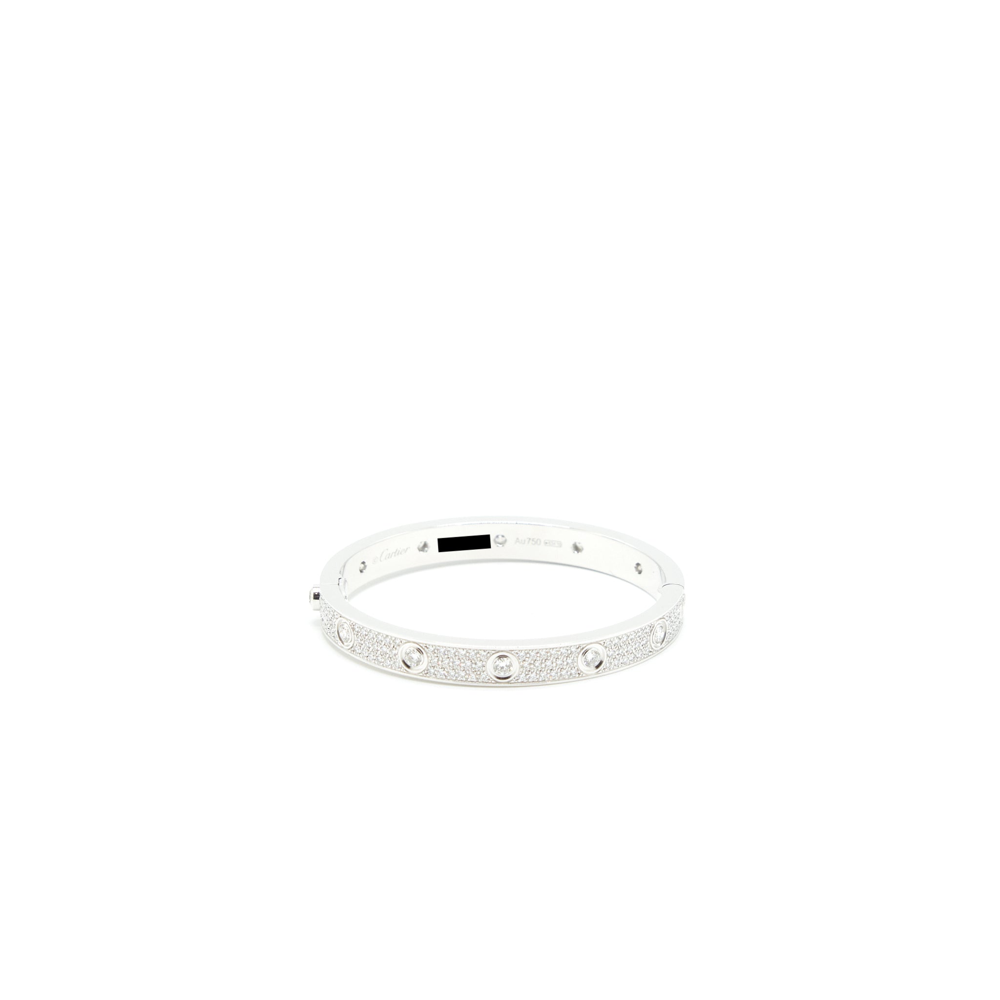 CARTIER LOVE BRACELET, DIAMOND PAVED WHITE GOLD WITH DIAMONDS