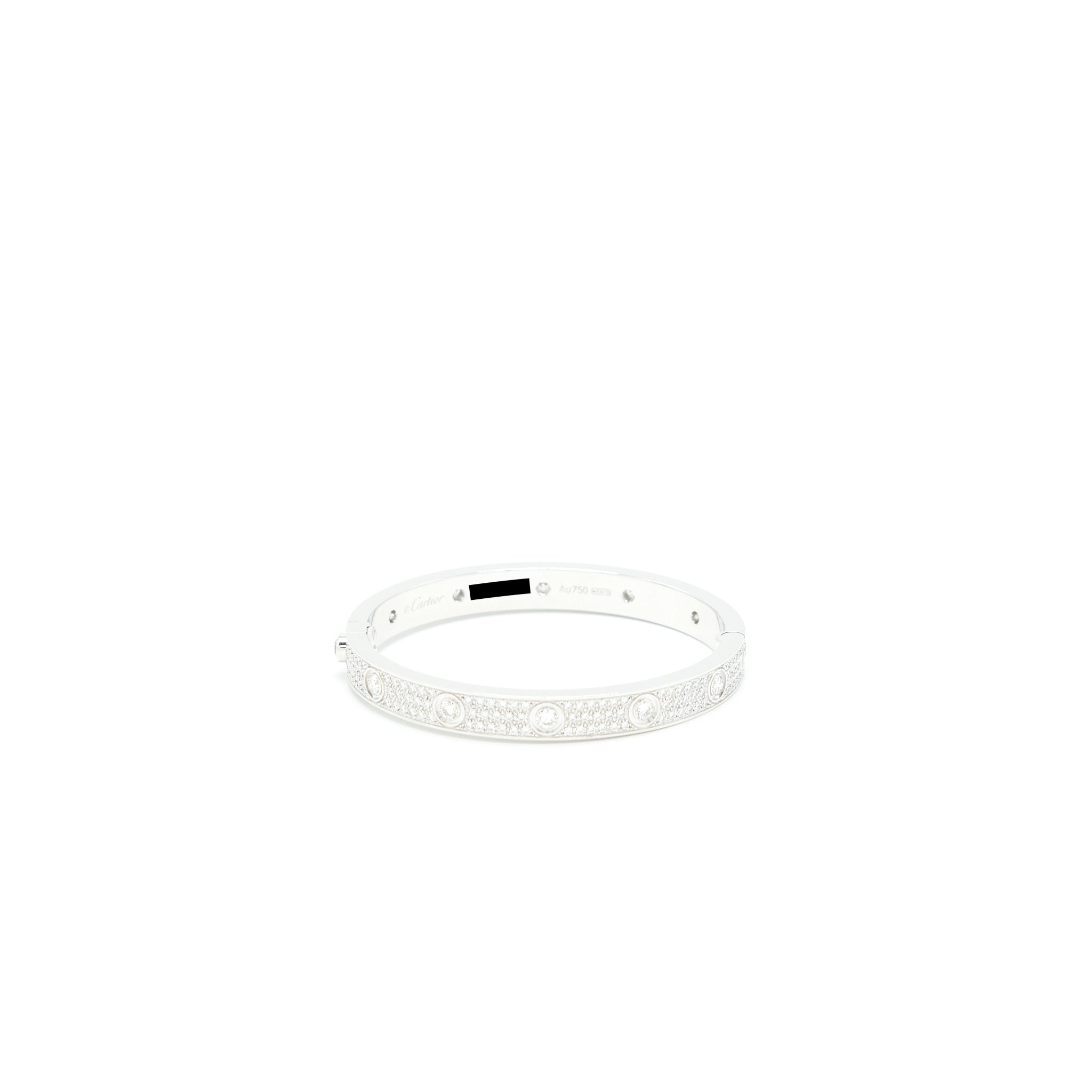 CARTIER LOVE BRACELET, DIAMOND PAVED WHITE GOLD WITH DIAMONDS