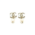 CHANEL CC AND PEARL EARRINGS