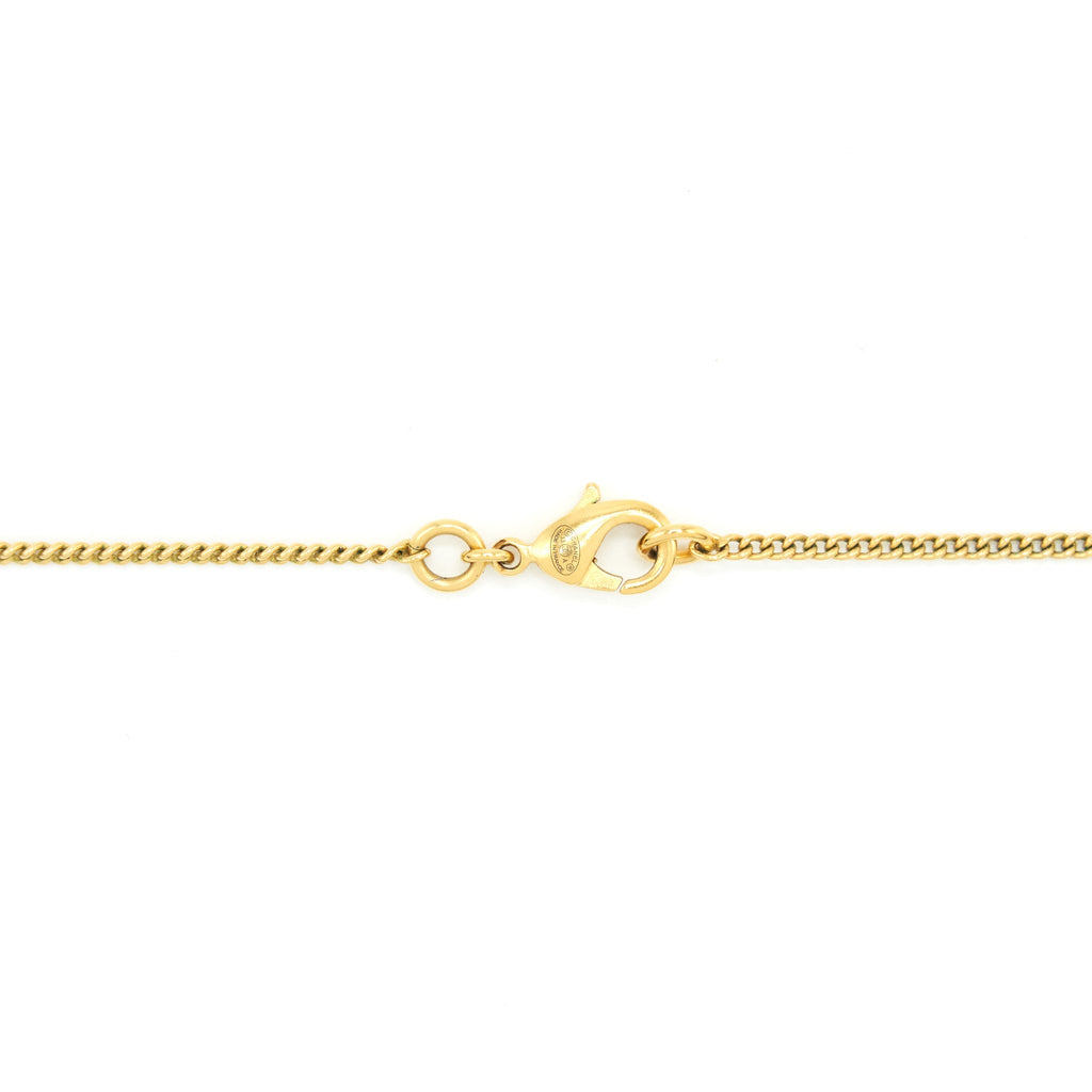 CHANEL CC LOGO PENDANT NECKLACE BRIGHT GOLD TONE