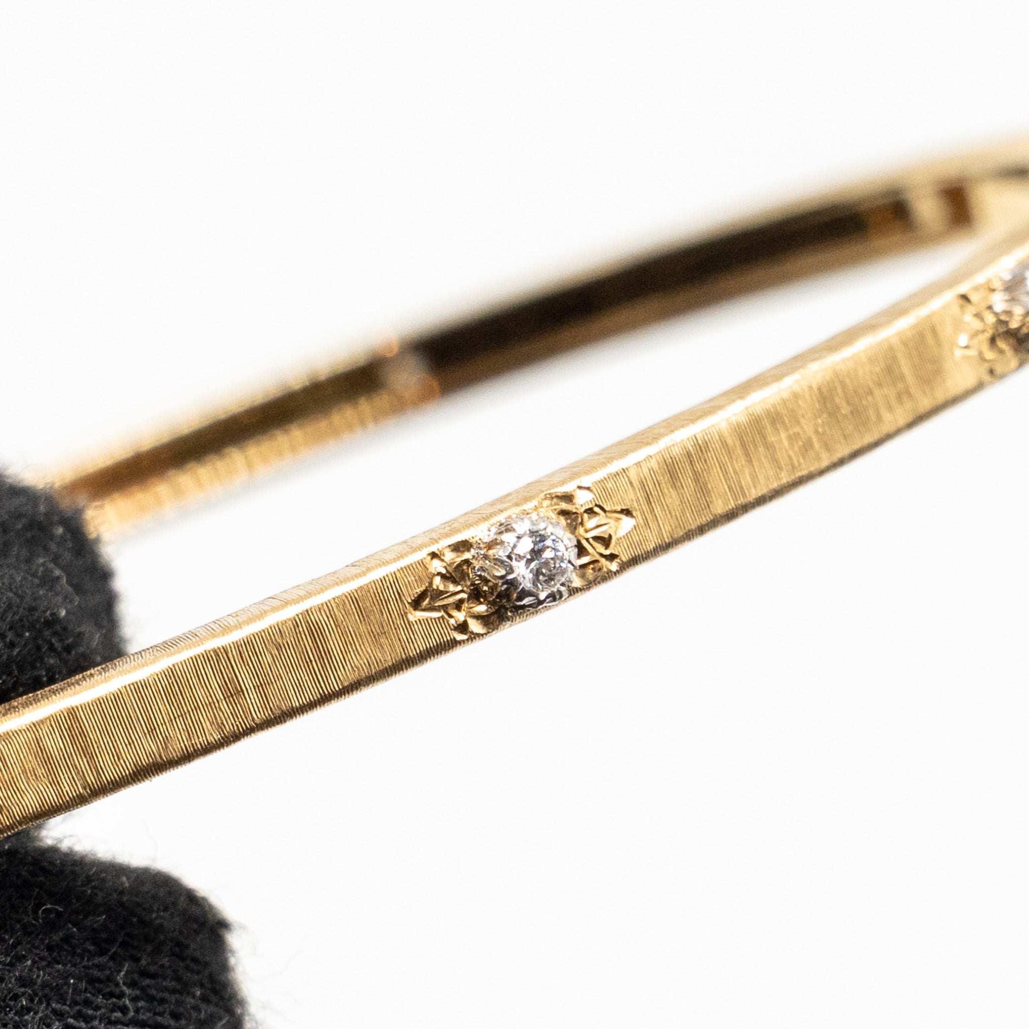 BUCCELLATI MACRI CLASSICA BANDED BRACELET YELLOW AND WHITE GOLD/DIAMONDS