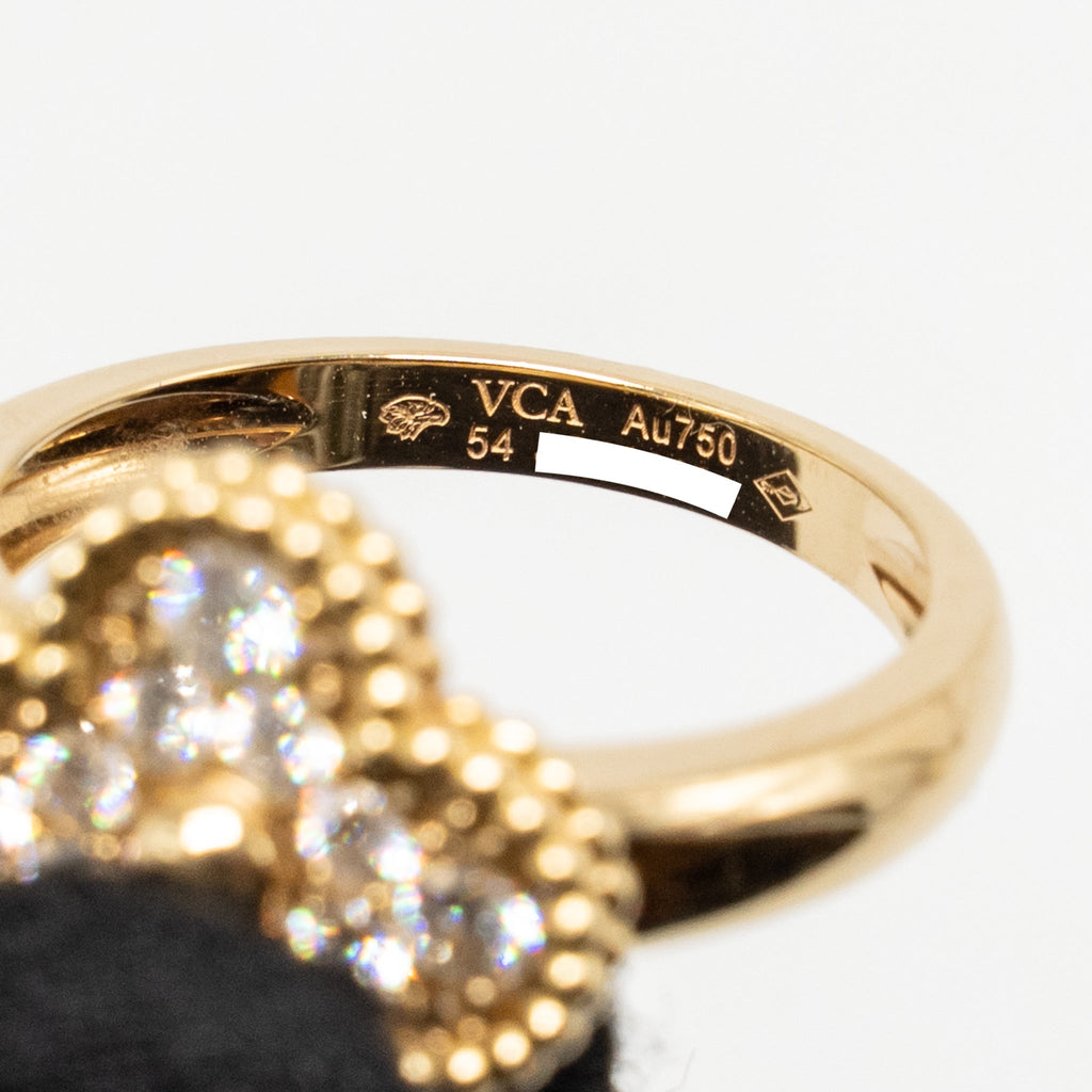VAN CLEEF & ARPELS VINTAGE ALHAMBRA RING YELLOW GOLD, DIAMONDS